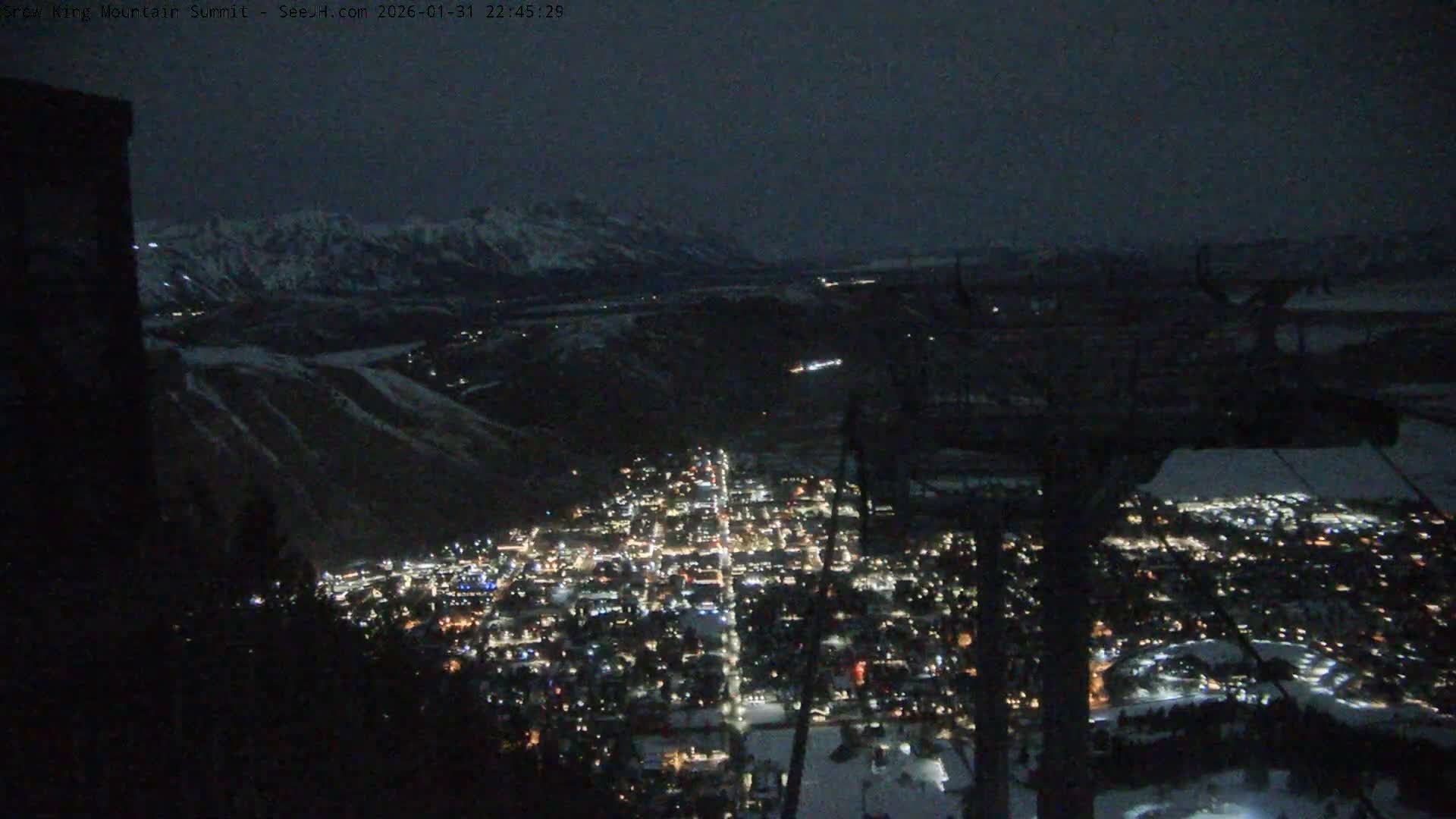 Jackson City Skyline from Snow King  Mountain Live Cam - Jackson, Teton, Wyoming, USA