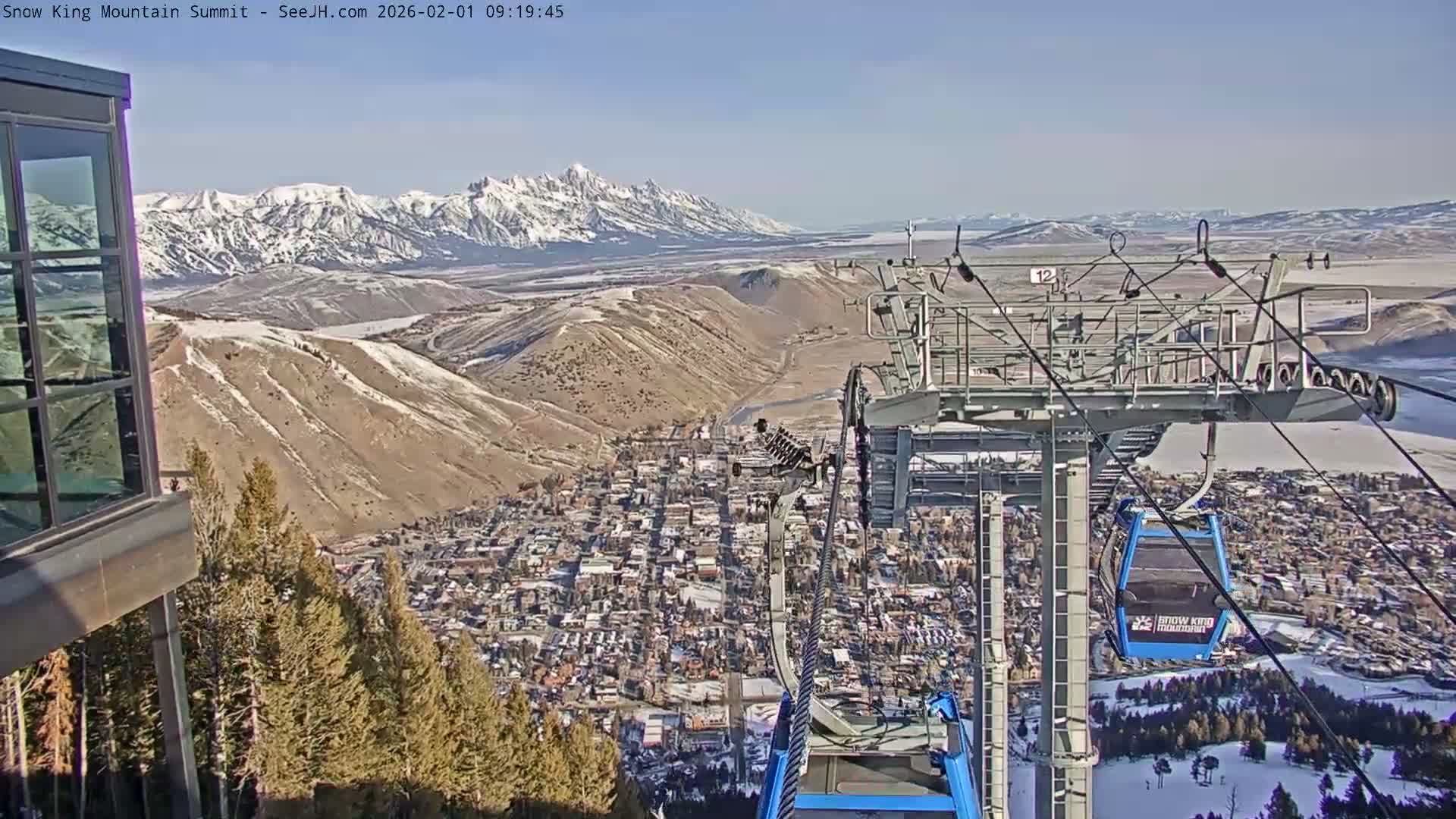 Jackson City Skyline from Snow King  Mountain Live Cam - Jackson, Teton, Wyoming, USA