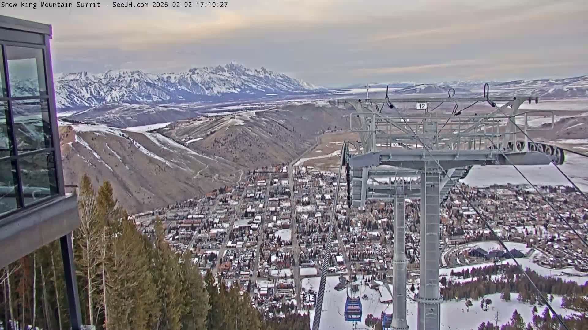Jackson City Skyline from Snow King  Mountain Live Cam - Jackson, Teton, Wyoming, USA