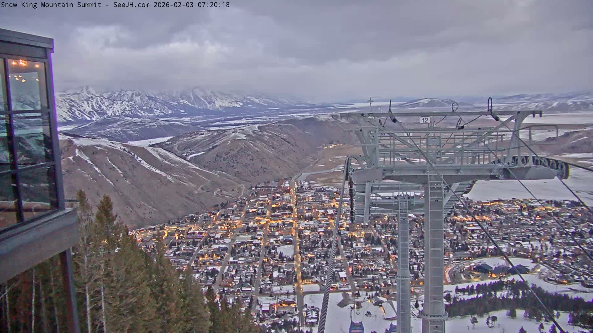 Jackson City Skyline from Snow King  Mountain Live Cam - Jackson, Teton, Wyoming, USA