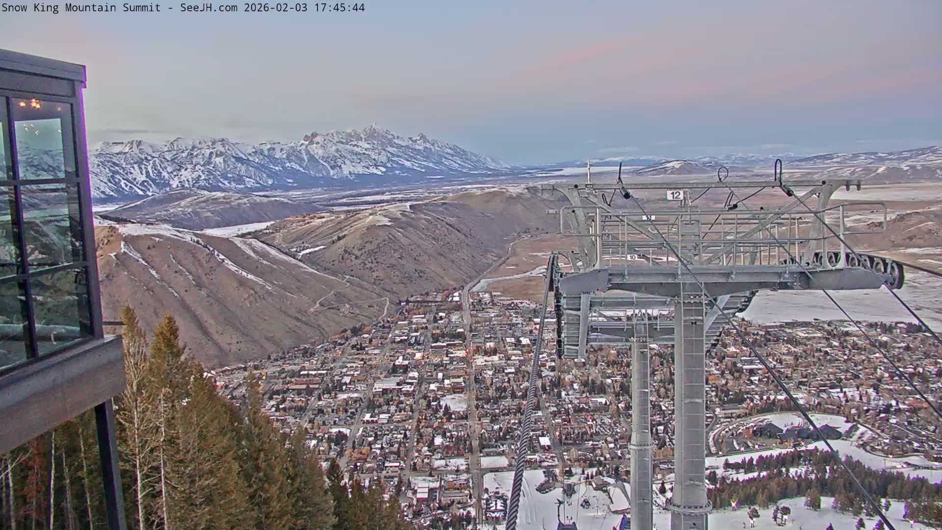 Jackson City Skyline from Snow King  Mountain Live Cam - Jackson, Teton, Wyoming, USA