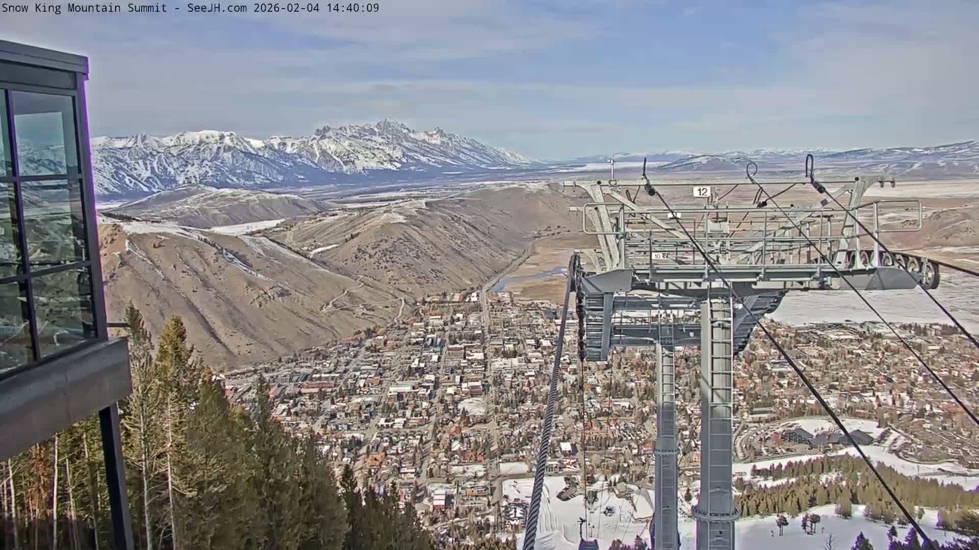 Jackson City Skyline from Snow King  Mountain Live Cam - Jackson, Teton, Wyoming, USA