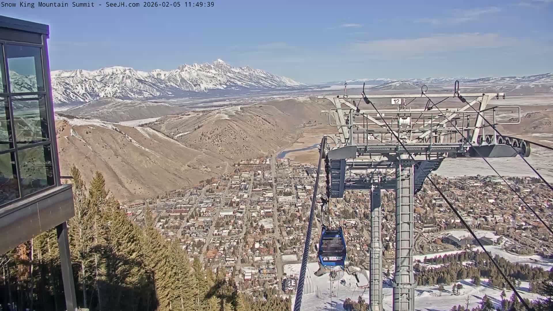 Jackson City Skyline from Snow King  Mountain Live Cam - Jackson, Teton, Wyoming, USA