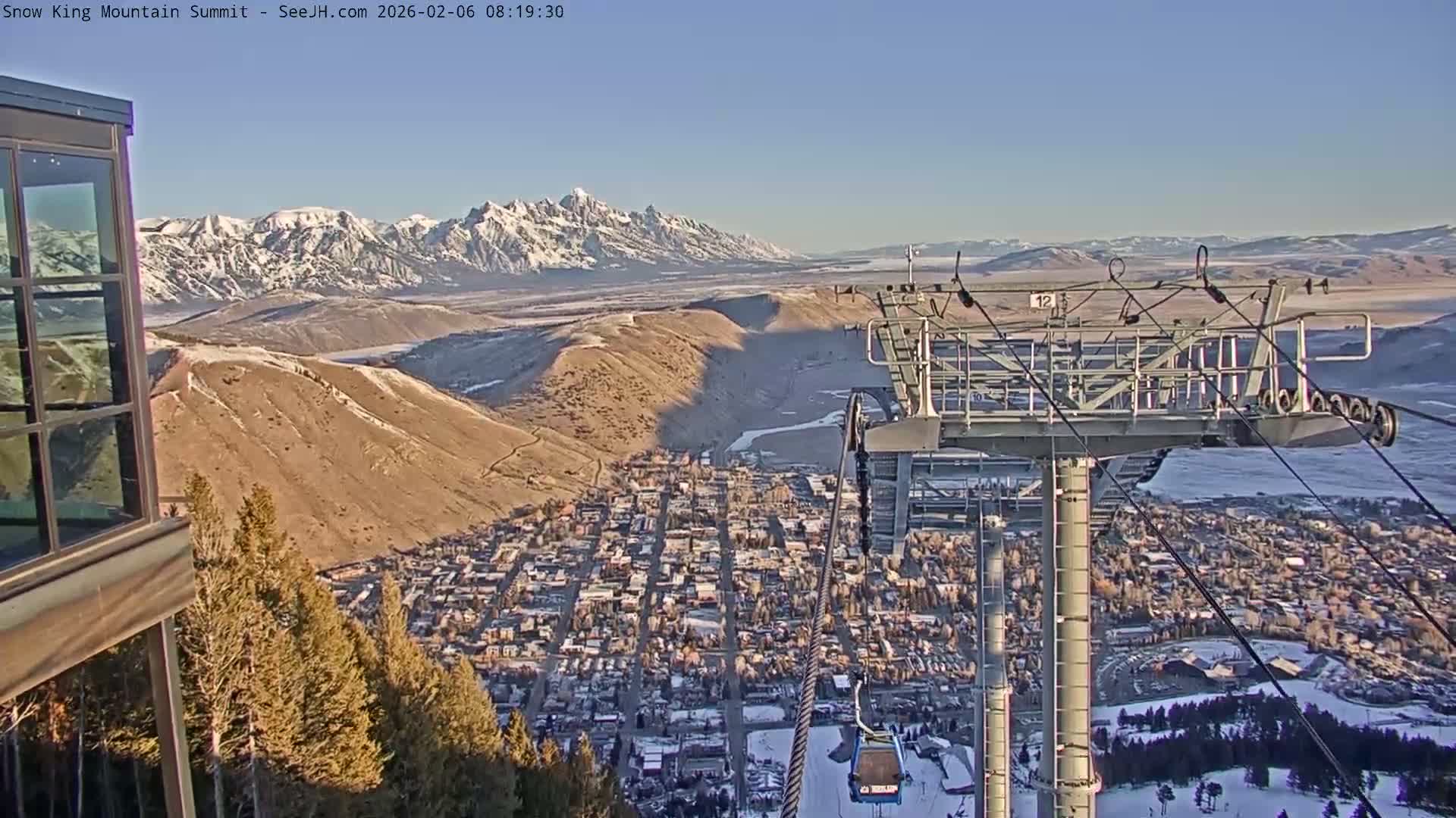 Jackson City Skyline from Snow King  Mountain Live Cam - Jackson, Teton, Wyoming, USA