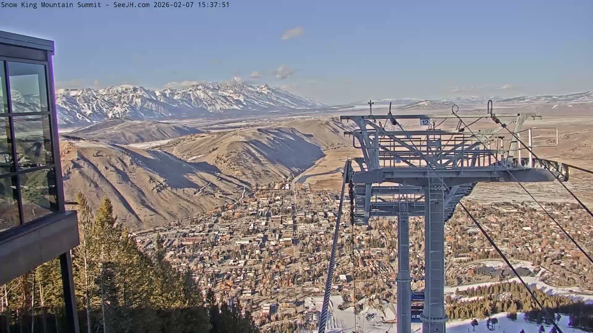 Jackson City Skyline from Snow King  Mountain Live Cam - Jackson, Teton, Wyoming, USA