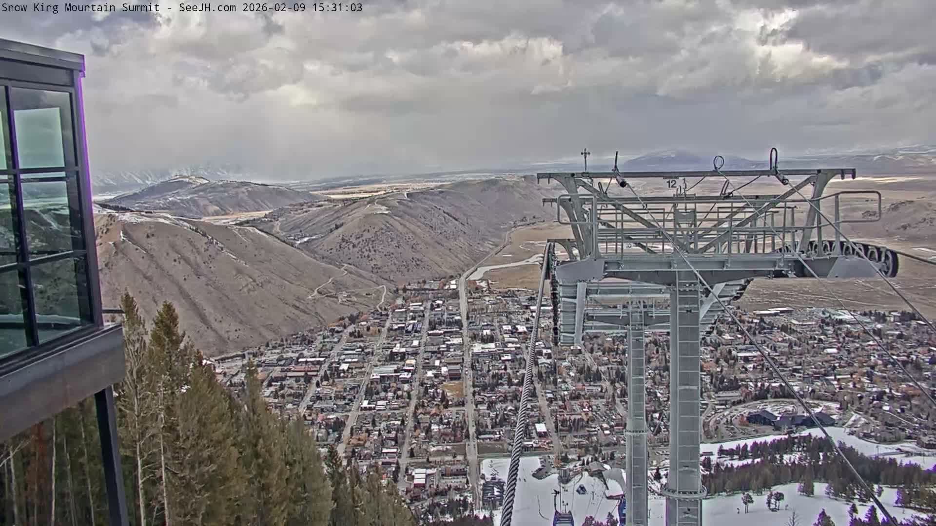 Jackson City Skyline from Snow King  Mountain Live Cam - Jackson, Teton, Wyoming, USA