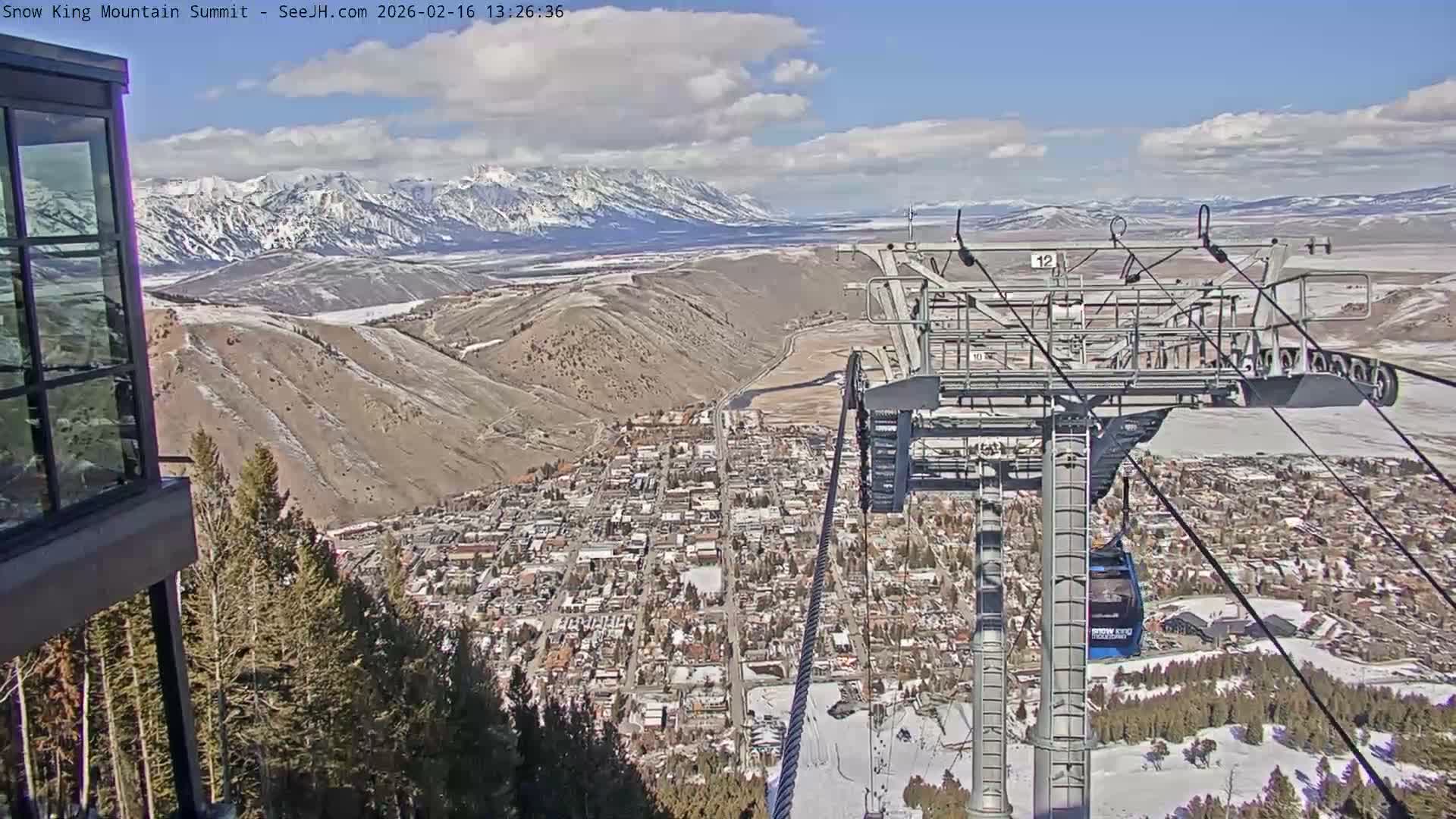 Jackson City Skyline from Snow King  Mountain Live Cam - Jackson, Teton, Wyoming, USA