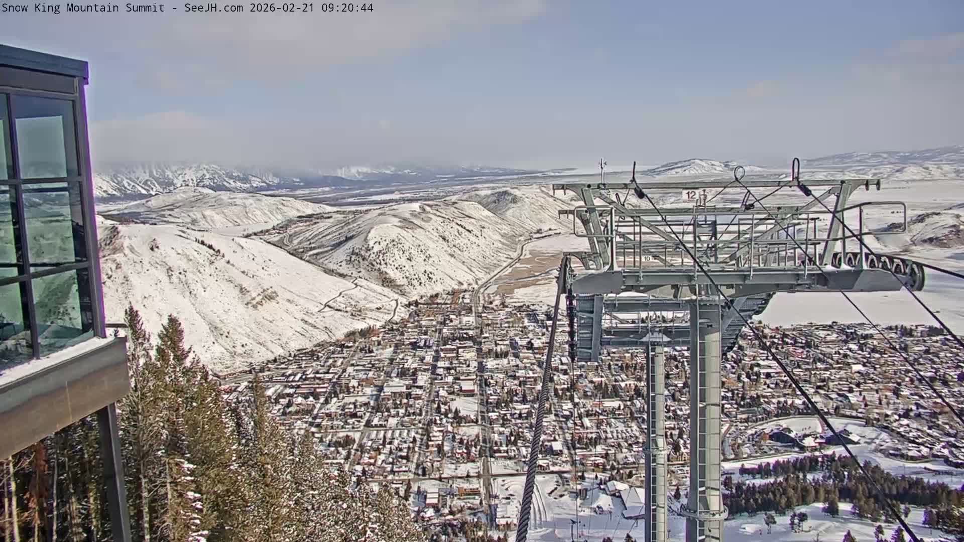Jackson City Skyline from Snow King  Mountain Live Cam - Jackson, Teton, Wyoming, USA