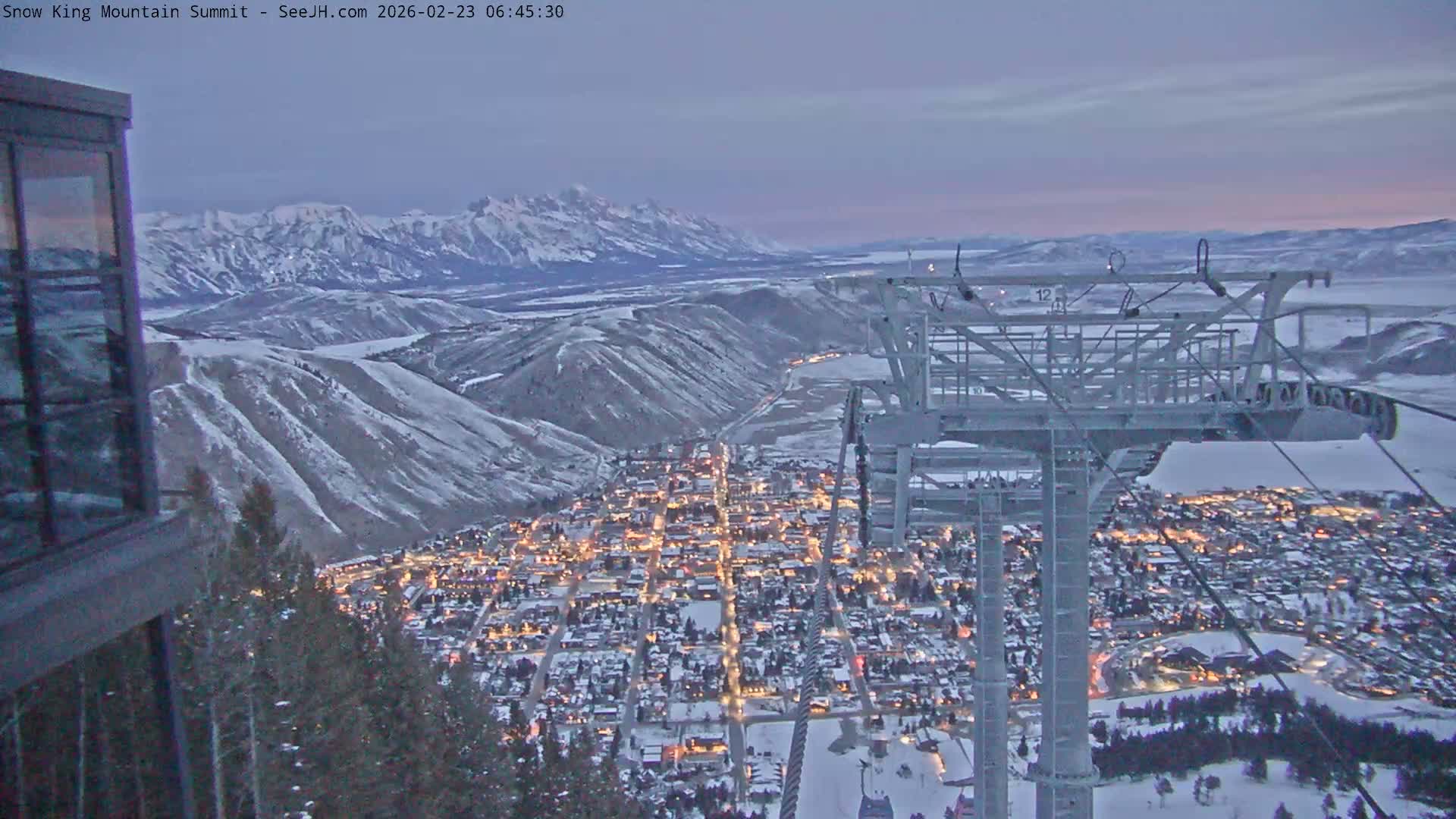 Jackson City Skyline from Snow King  Mountain Live Cam - Jackson, Teton, Wyoming, USA