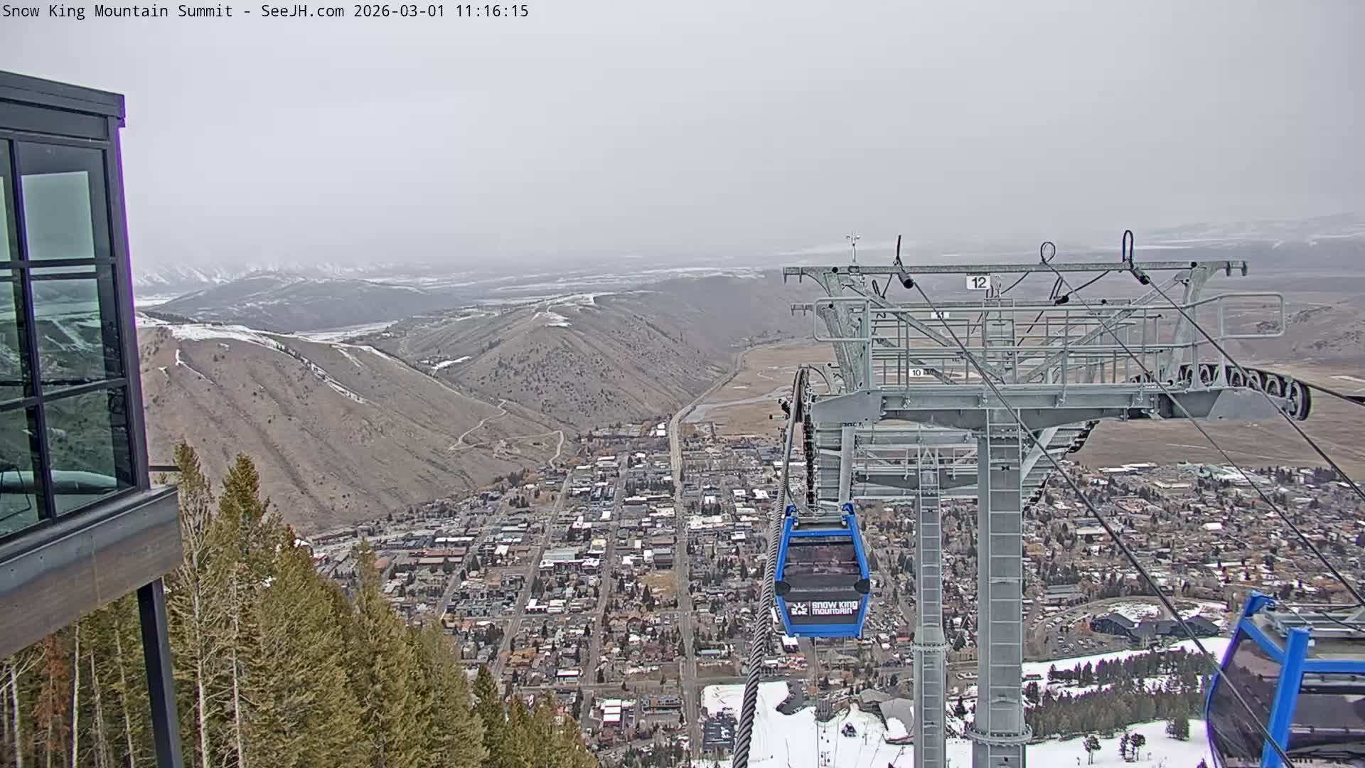 Jackson City Skyline from Snow King  Mountain Live Cam - Jackson, Teton, Wyoming, USA