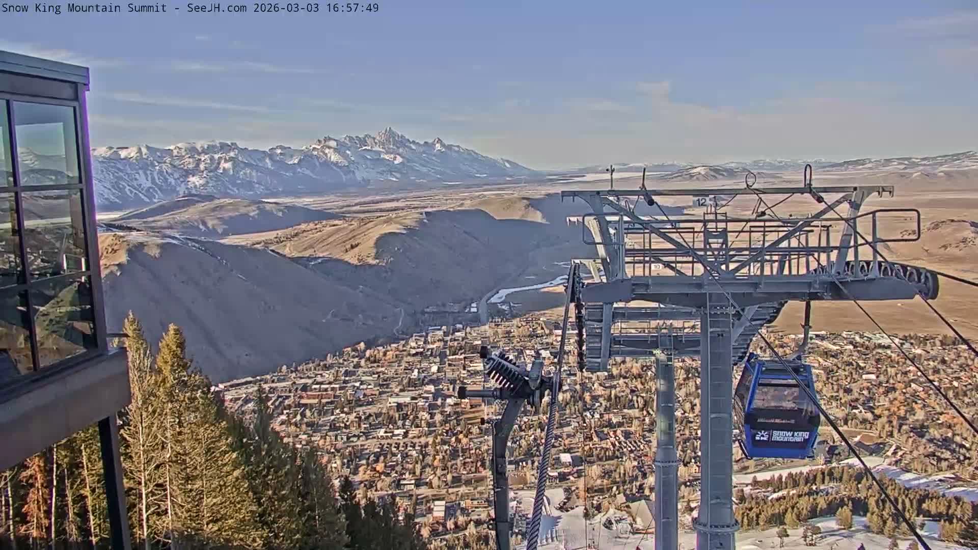 Jackson City Skyline from Snow King  Mountain Live Cam - Jackson, Teton, Wyoming, USA