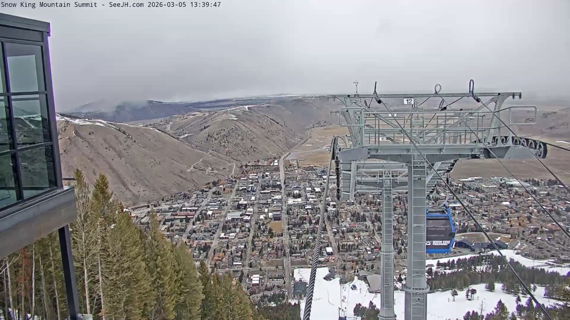 Jackson City Skyline from Snow King  Mountain Live Cam - Jackson, Teton, Wyoming, USA