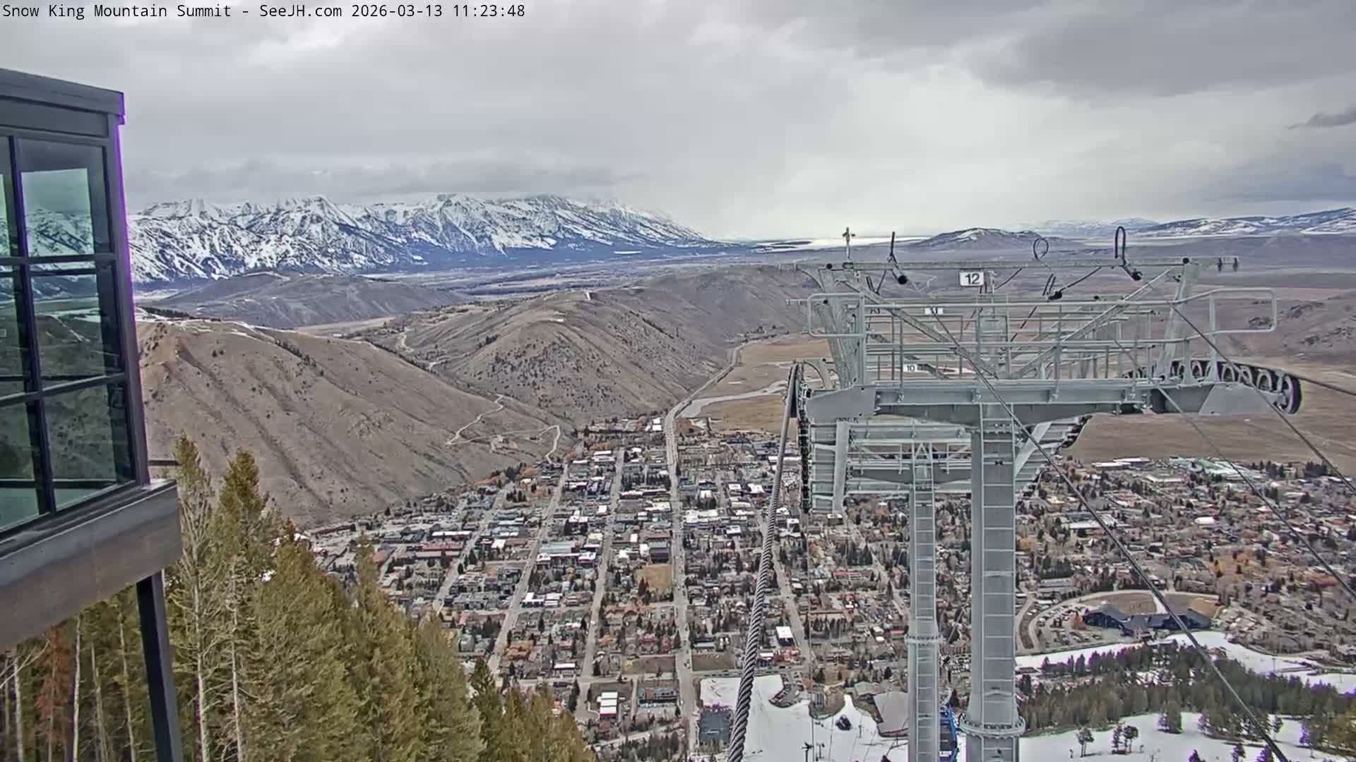 Jackson City Skyline from Snow King  Mountain Live Cam - Jackson, Teton, Wyoming, USA