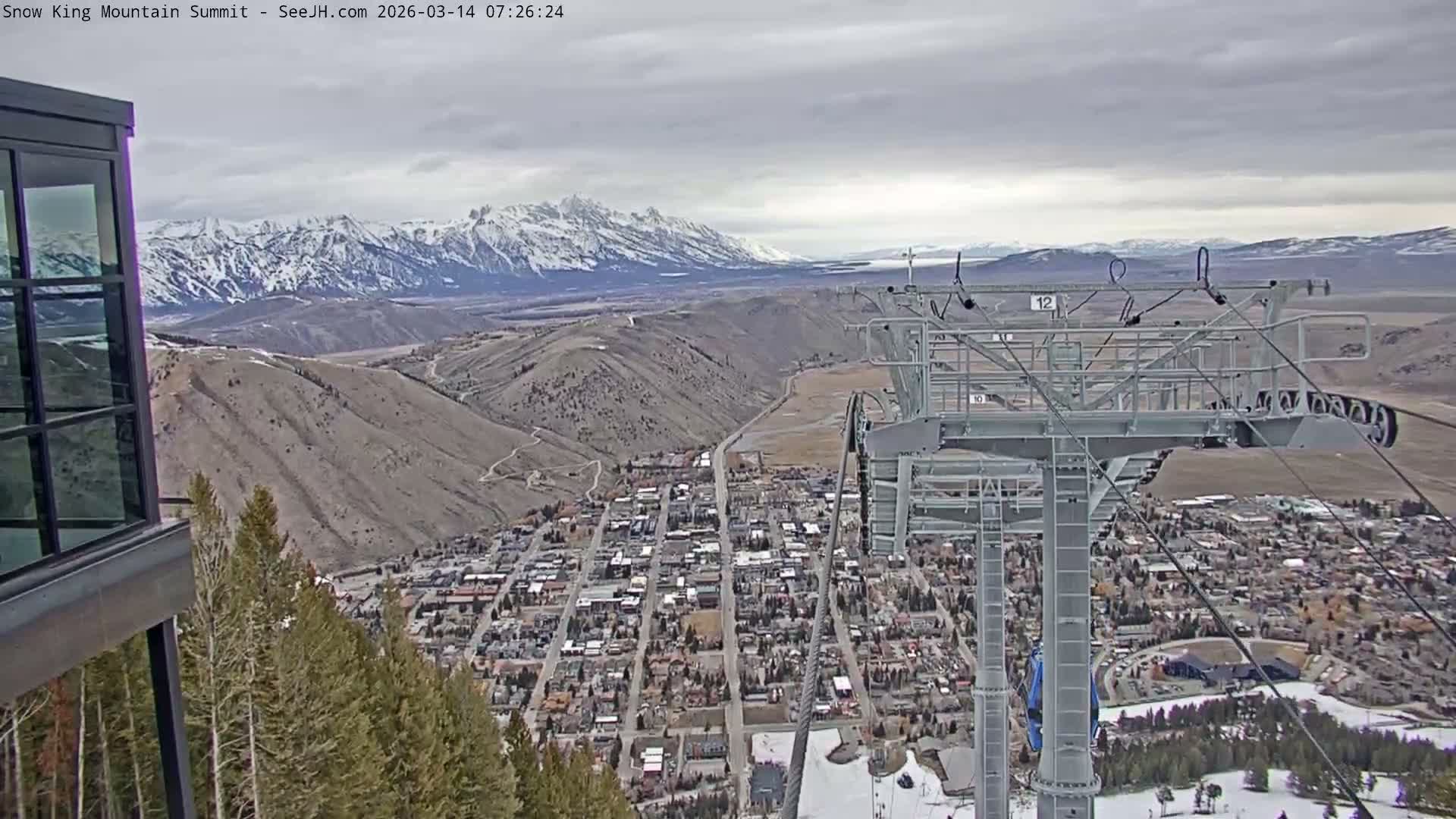 Jackson City Skyline from Snow King  Mountain Live Cam - Jackson, Teton, Wyoming, USA