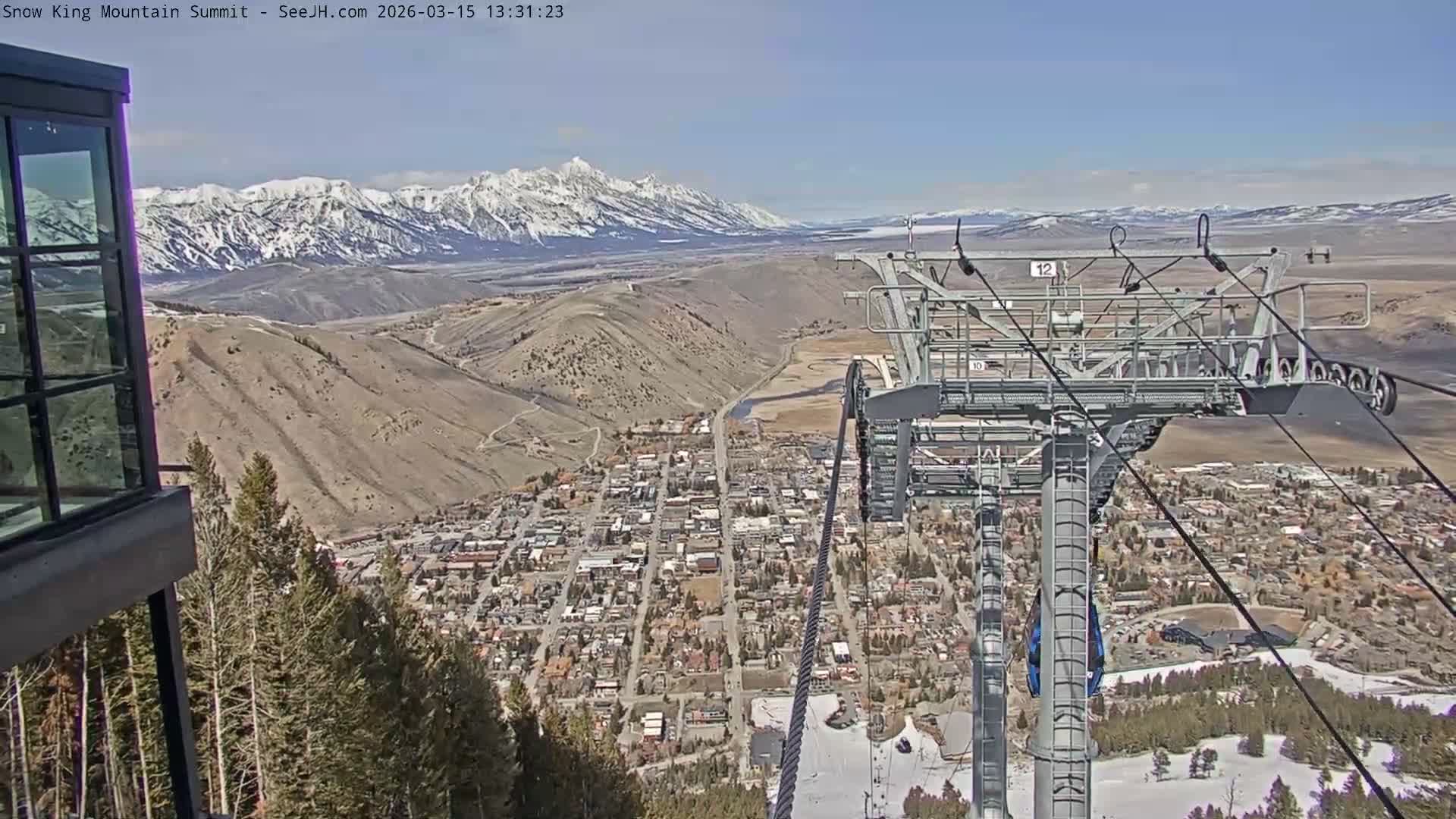 Jackson City Skyline from Snow King  Mountain Live Cam - Jackson, Teton, Wyoming, USA