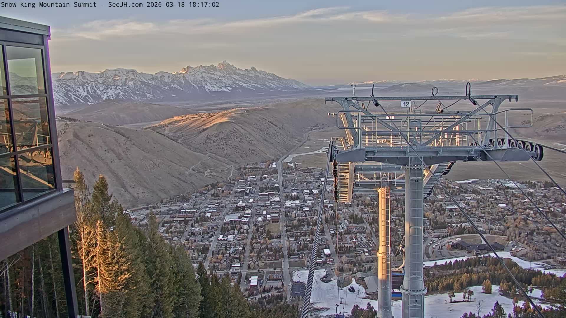 Jackson City Skyline from Snow King  Mountain Live Cam - Jackson, Teton, Wyoming, USA