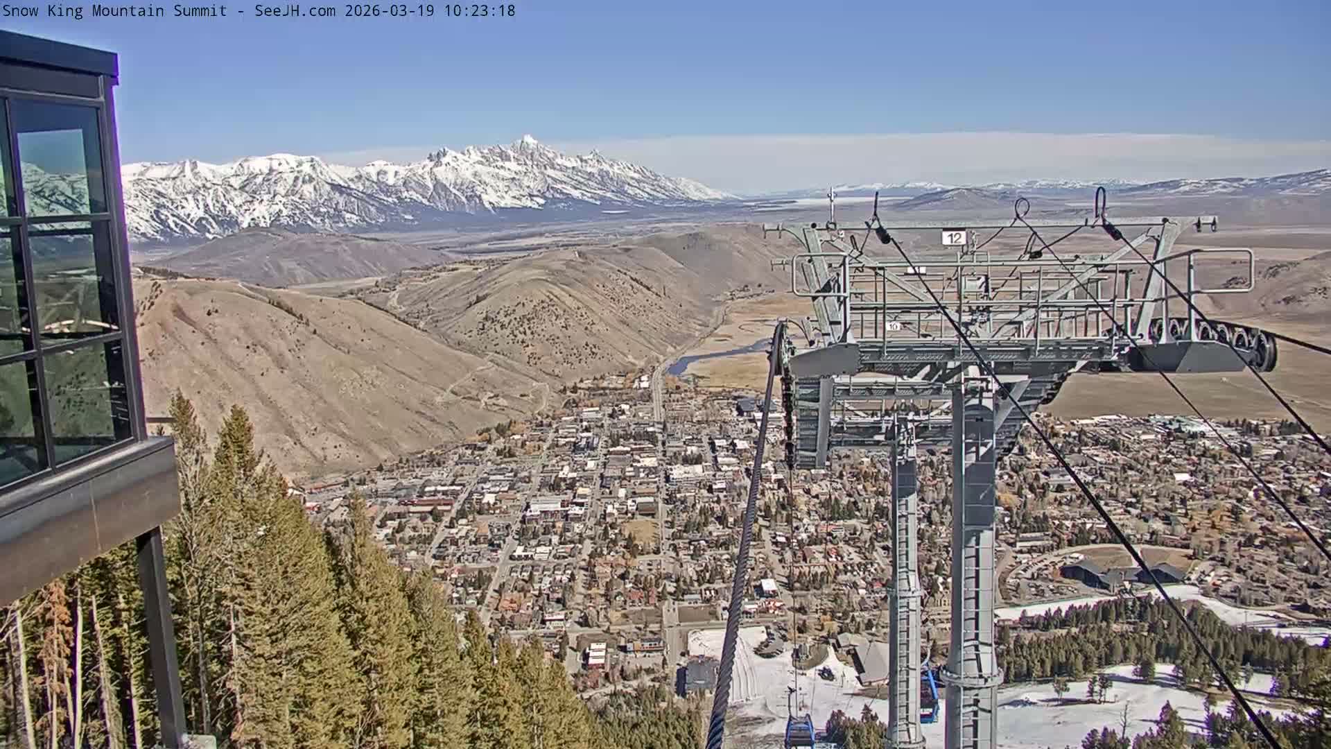 Jackson City Skyline from Snow King  Mountain Live Cam - Jackson, Teton, Wyoming, USA