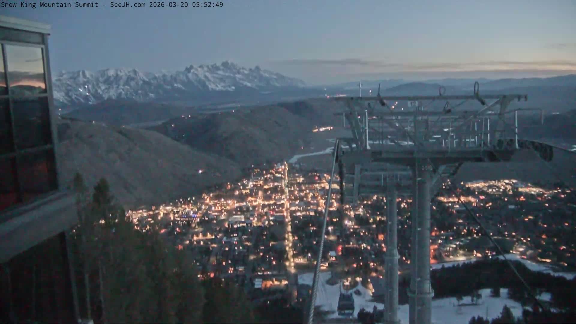 Jackson City Skyline from Snow King  Mountain Live Cam - Jackson, Teton, Wyoming, USA