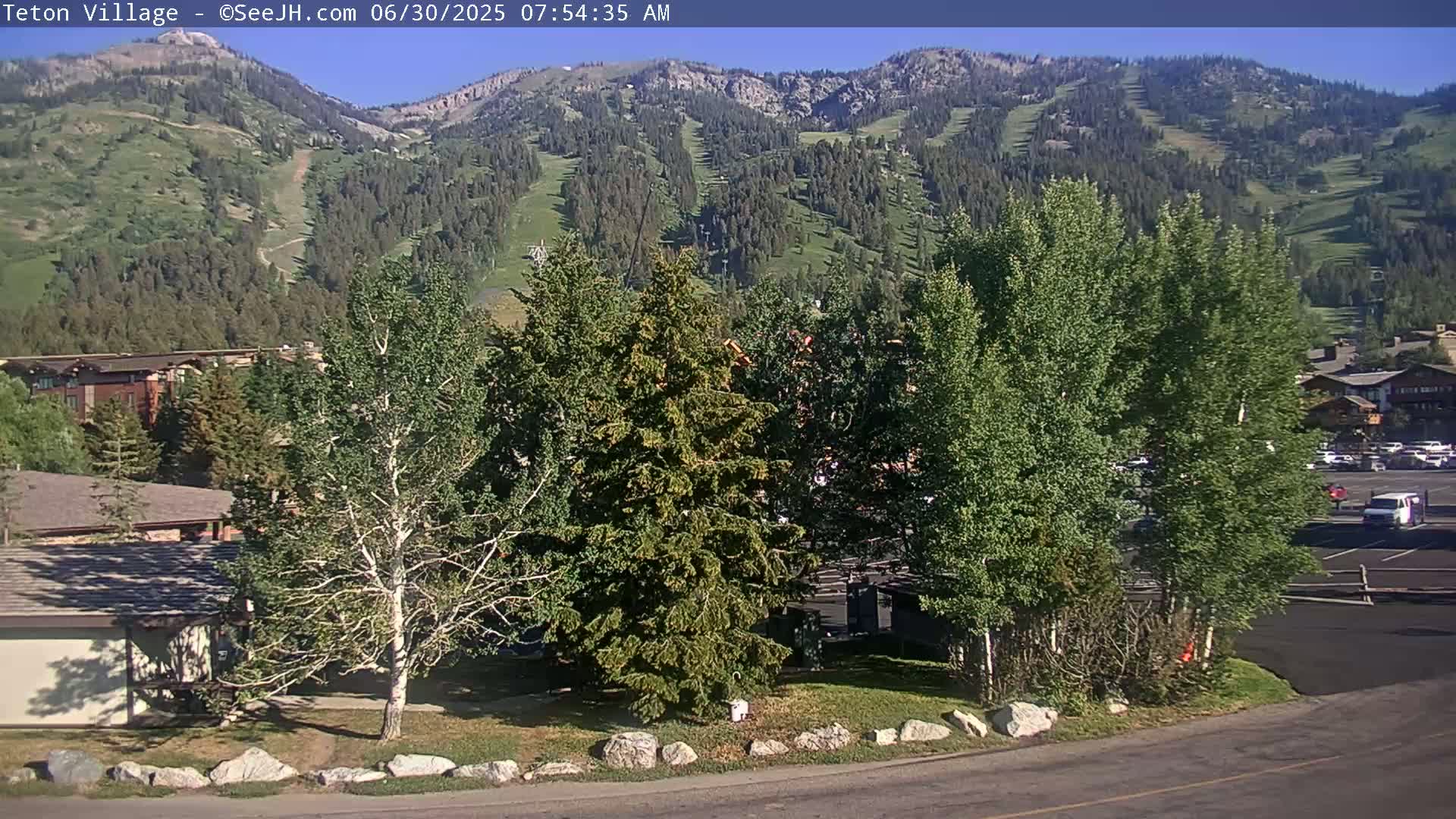 Teton Village & Grand Tetons Ski Slopes Live Cam - Teton Village , Teton, Wyoming, USA