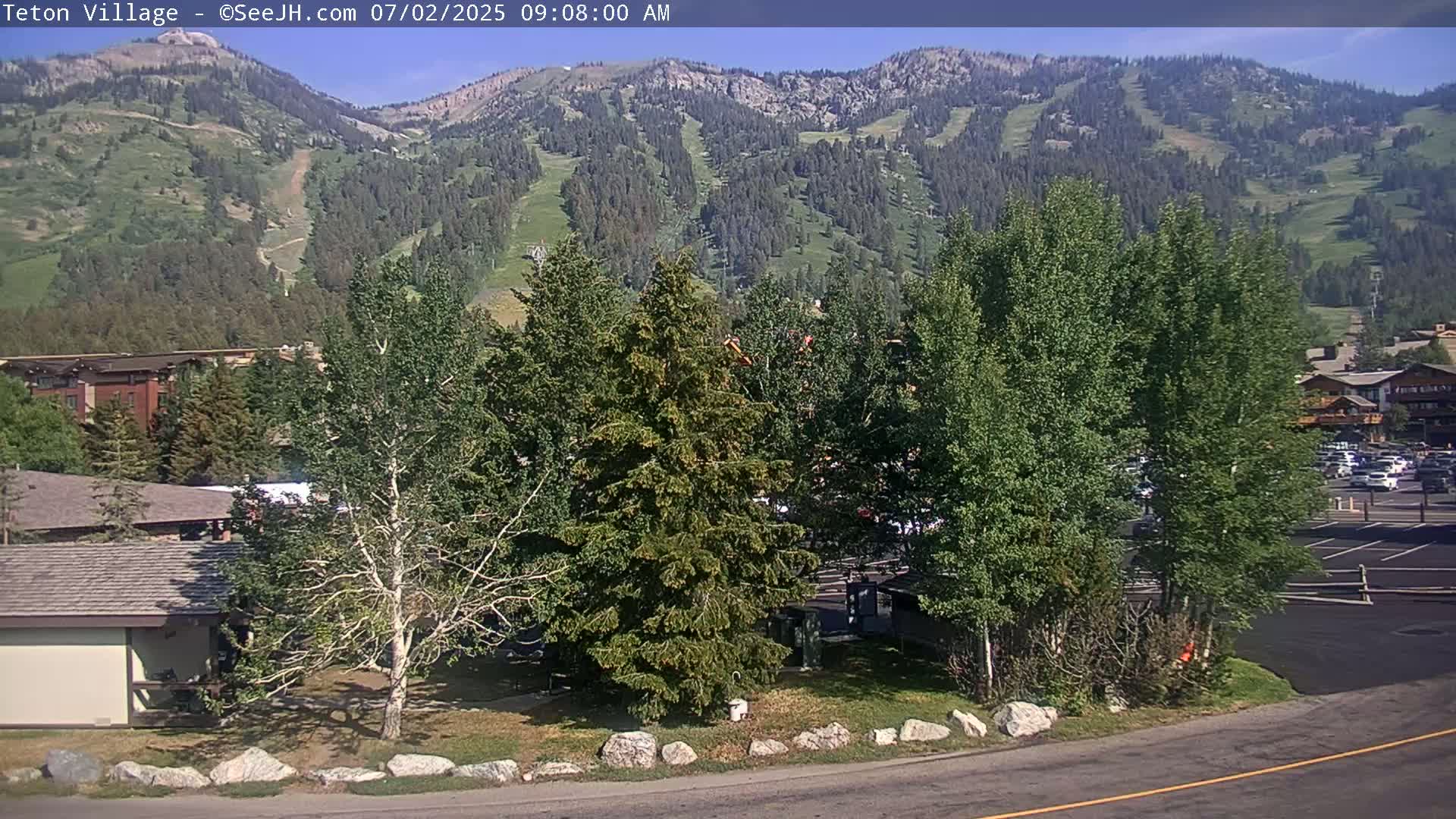 Teton Village & Grand Tetons Ski Slopes Live Cam - Teton Village , Teton, Wyoming, USA