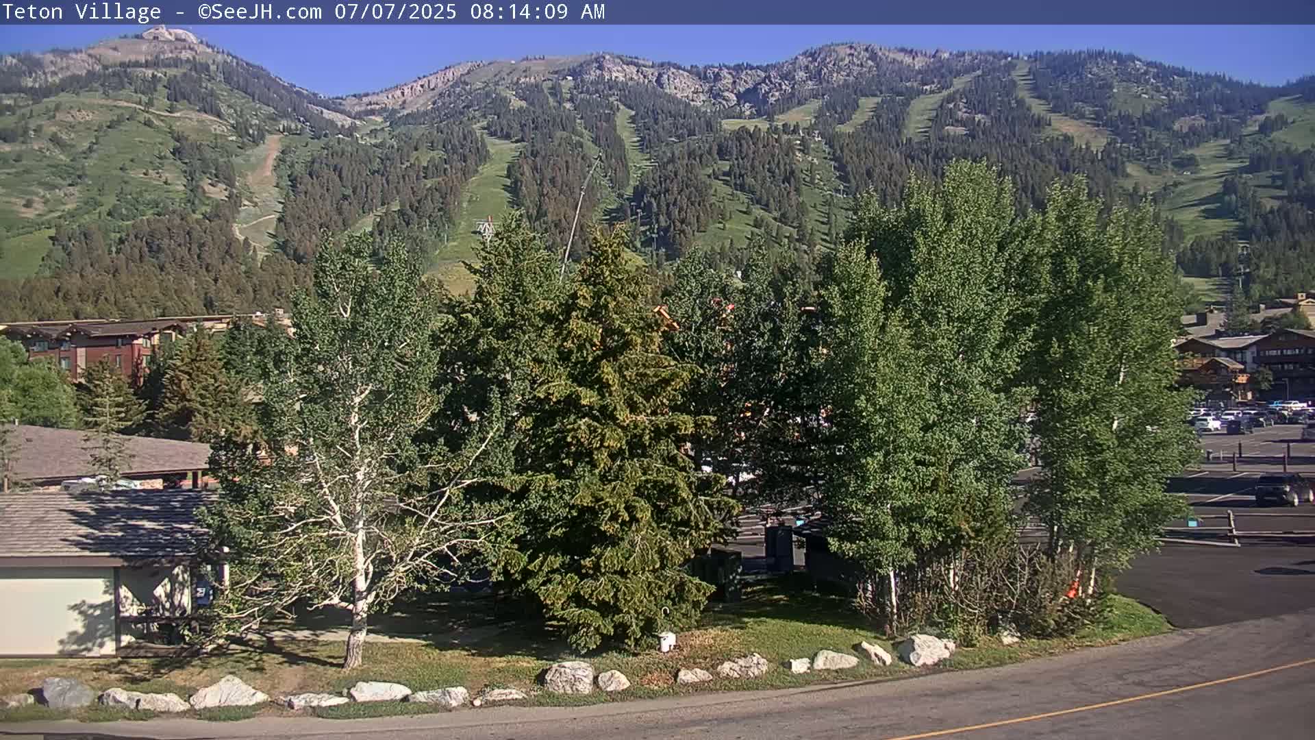 Teton Village & Grand Tetons Ski Slopes Live Cam - Teton Village , Teton, Wyoming, USA