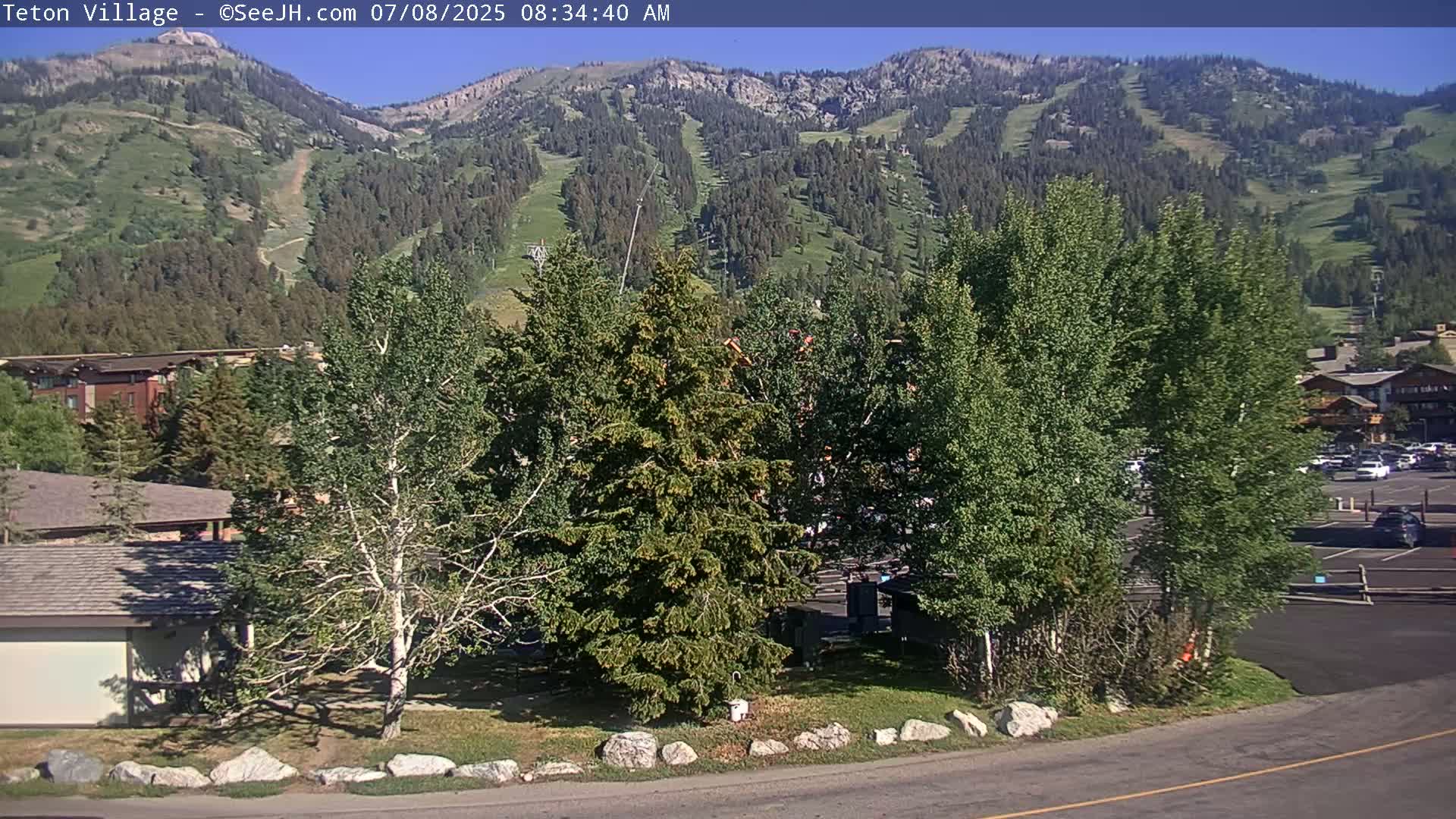 Teton Village & Grand Tetons Ski Slopes Live Cam - Teton Village , Teton, Wyoming, USA