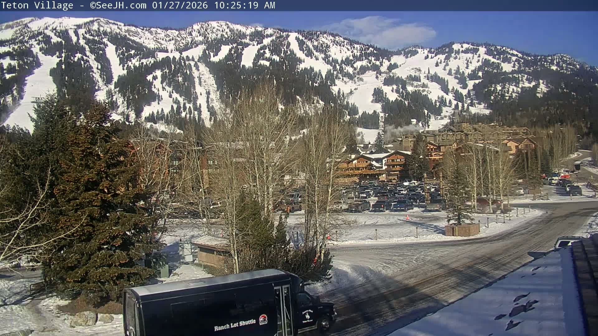 Teton Village & Grand Tetons Ski Slopes Live Cam - Teton Village , Teton, Wyoming, USA