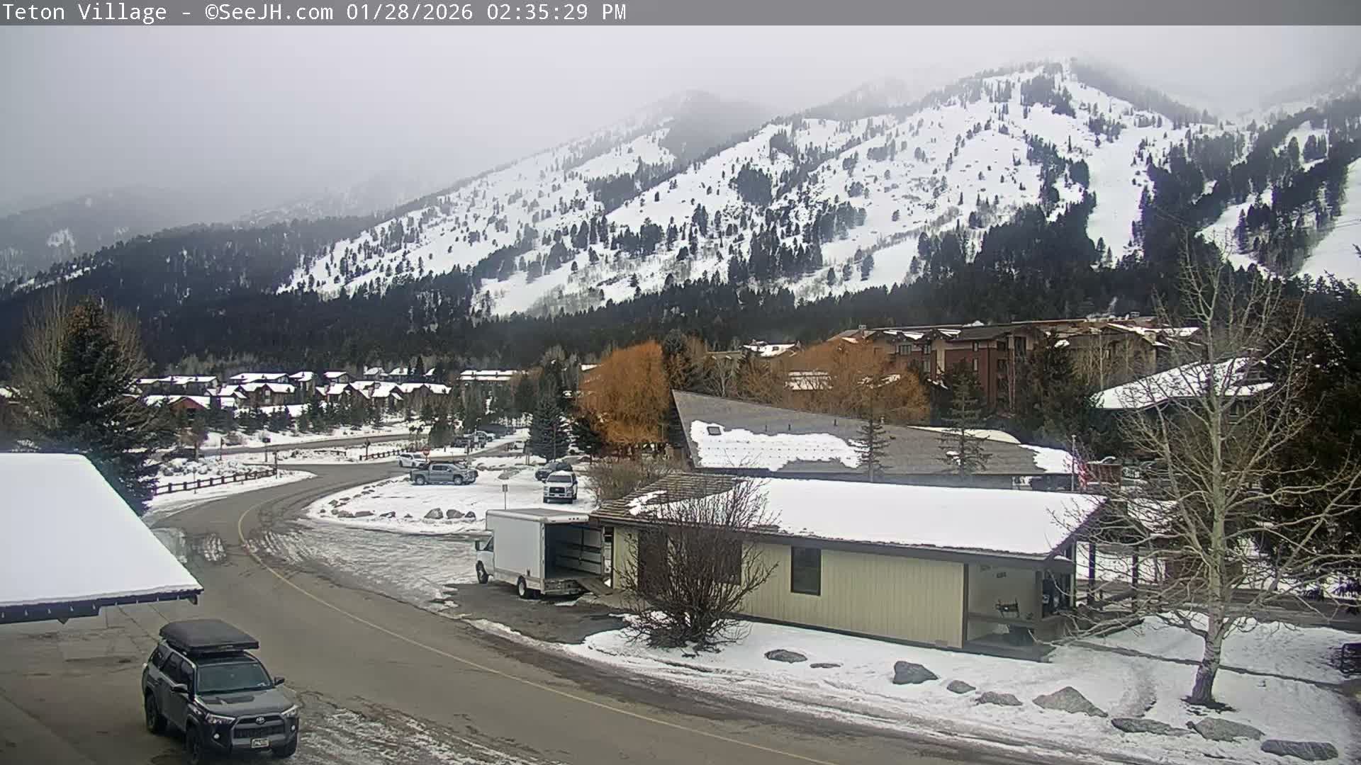 Teton Village & Grand Tetons Ski Slopes Live Cam - Teton Village , Teton, Wyoming, USA