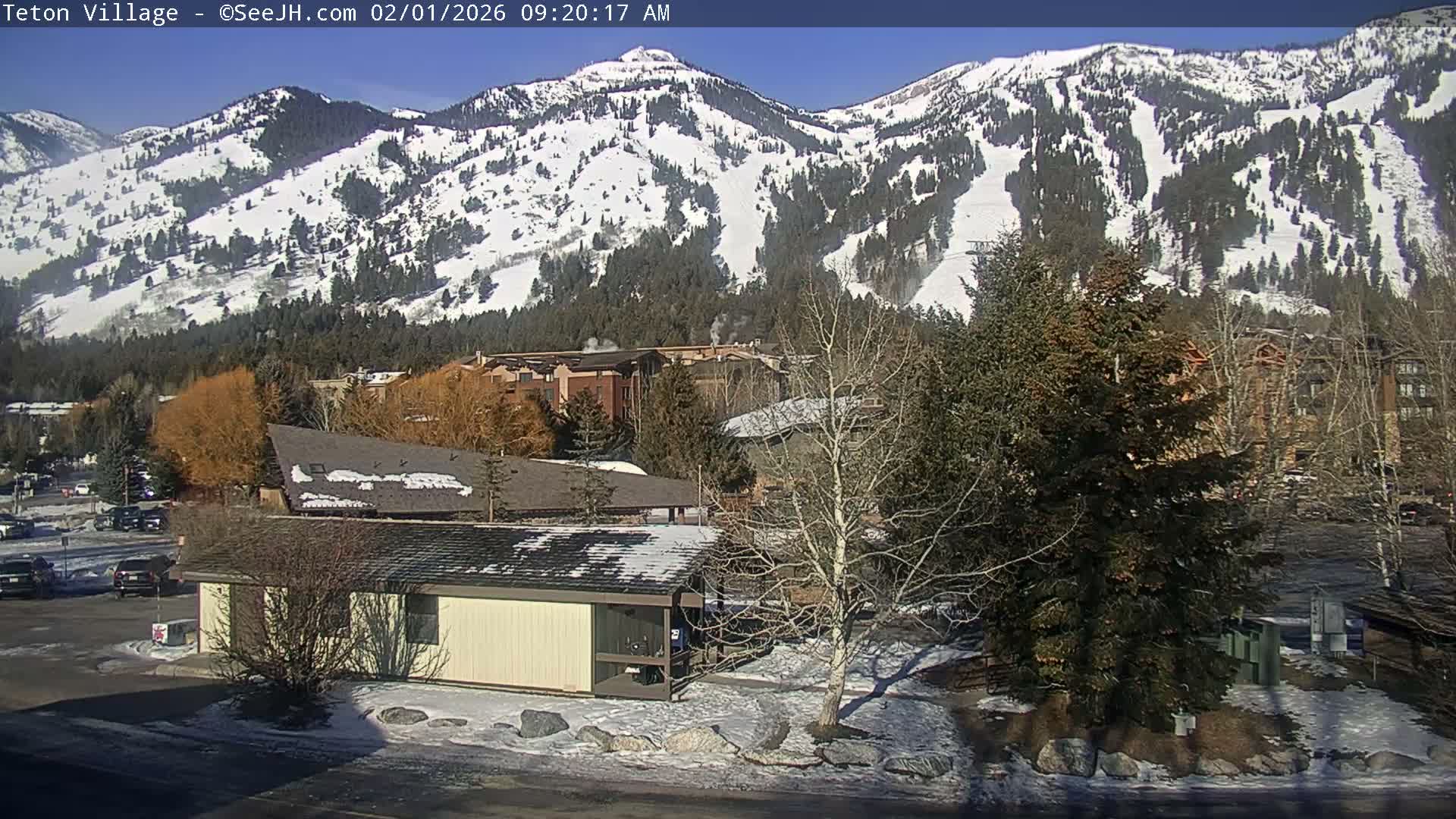 Teton Village & Grand Tetons Ski Slopes Live Cam - Teton Village , Teton, Wyoming, USA