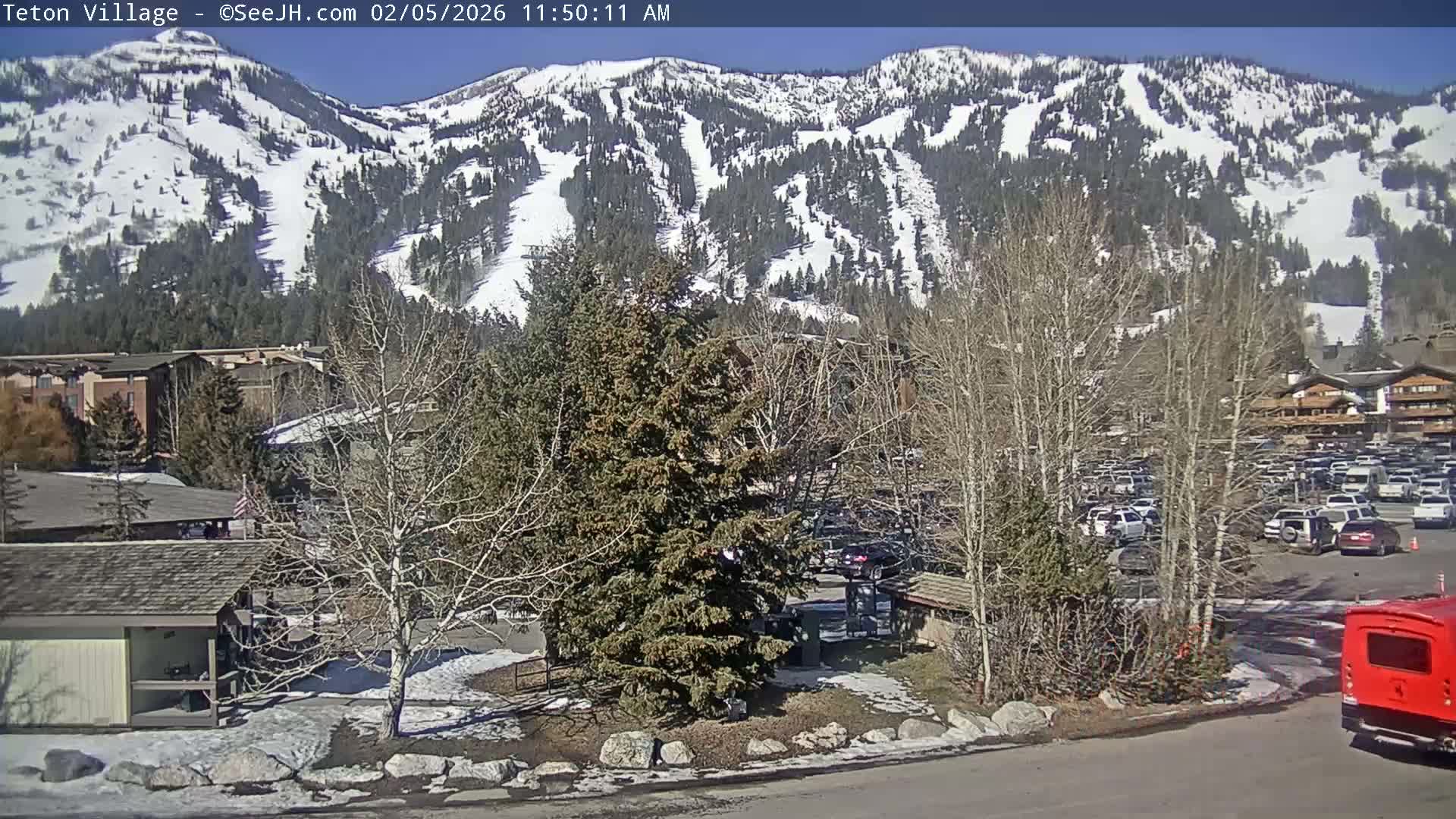 Teton Village & Grand Tetons Ski Slopes Live Cam - Teton Village , Teton, Wyoming, USA
