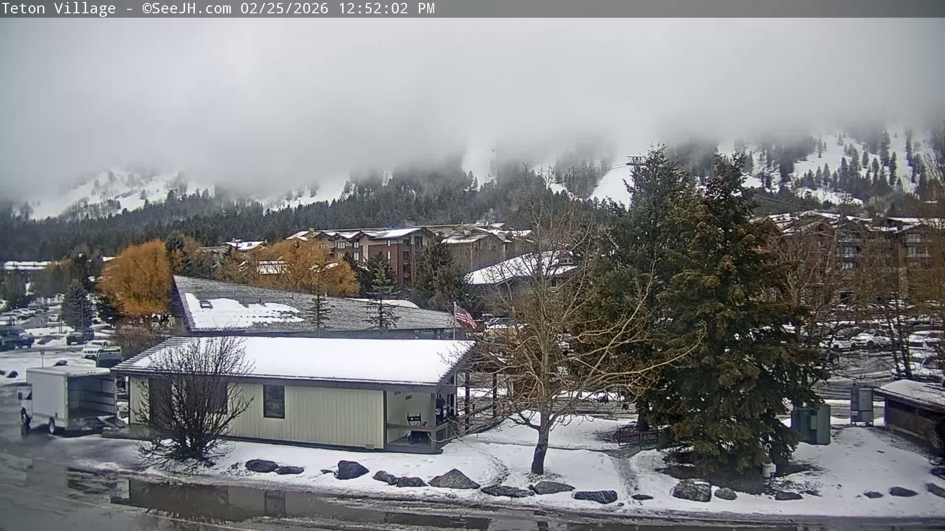Teton Village & Grand Tetons Ski Slopes Live Cam - Teton Village , Teton, Wyoming, USA