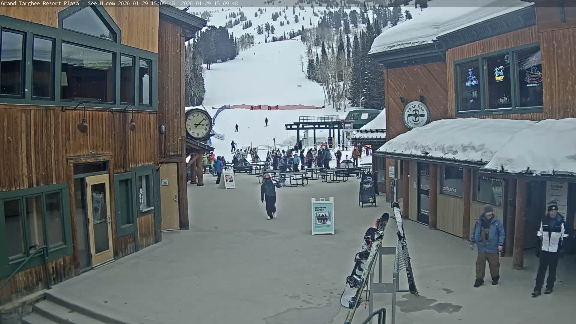 Alta, Freds Mountain Grand Targhee Resort Plaza Live Cam  -Alta, Teton, Wyoming, USA