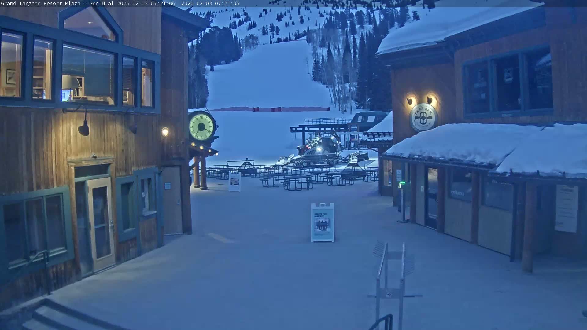 Alta, Freds Mountain Grand Targhee Resort Plaza Live Cam  -Alta, Teton, Wyoming, USA