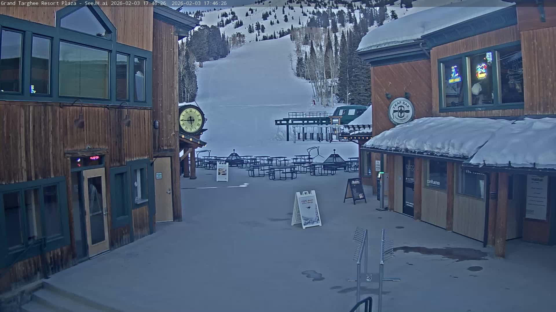 Alta, Freds Mountain Grand Targhee Resort Plaza Live Cam  -Alta, Teton, Wyoming, USA