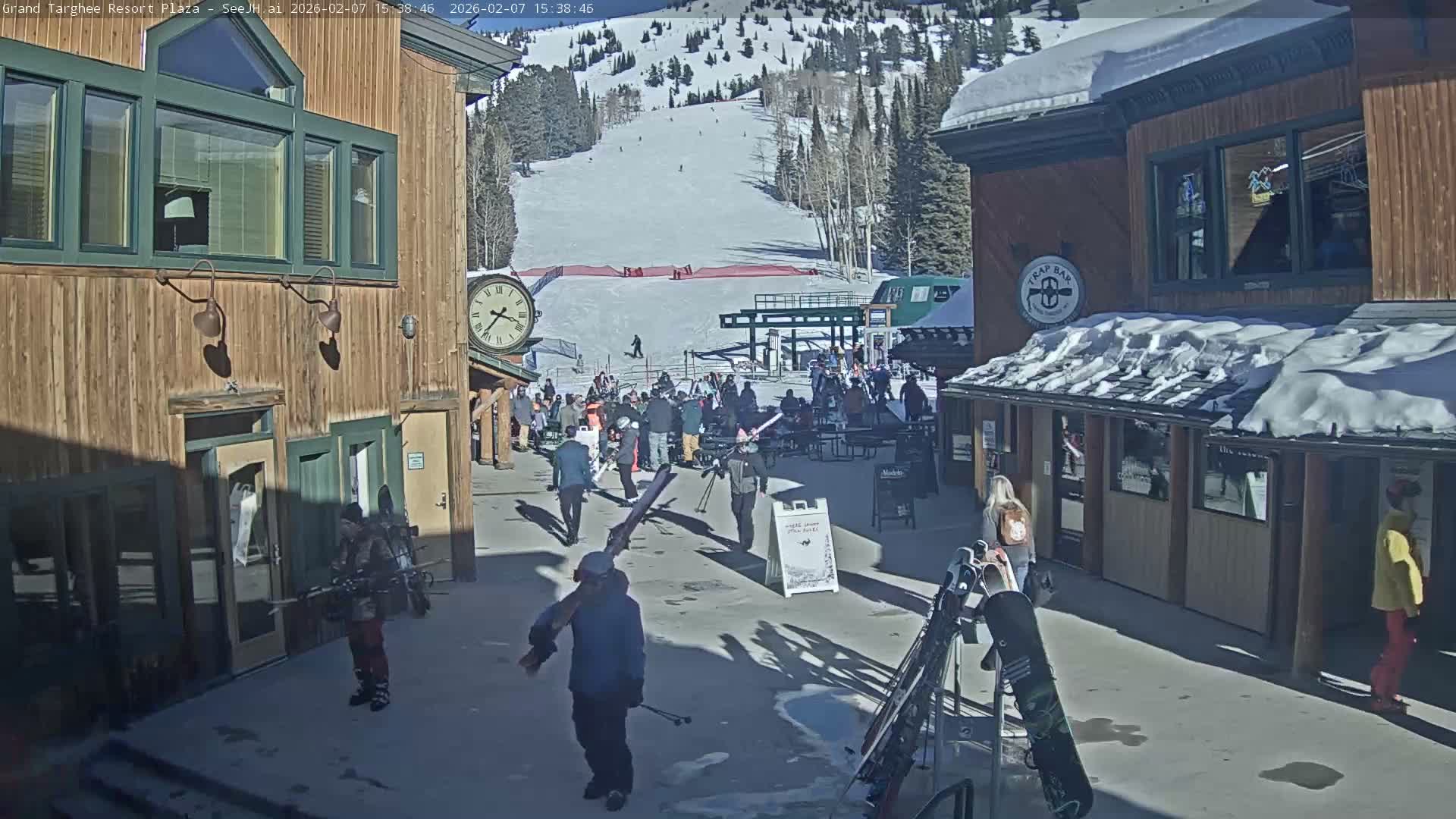 Alta, Freds Mountain Grand Targhee Resort Plaza Live Cam  -Alta, Teton, Wyoming, USA