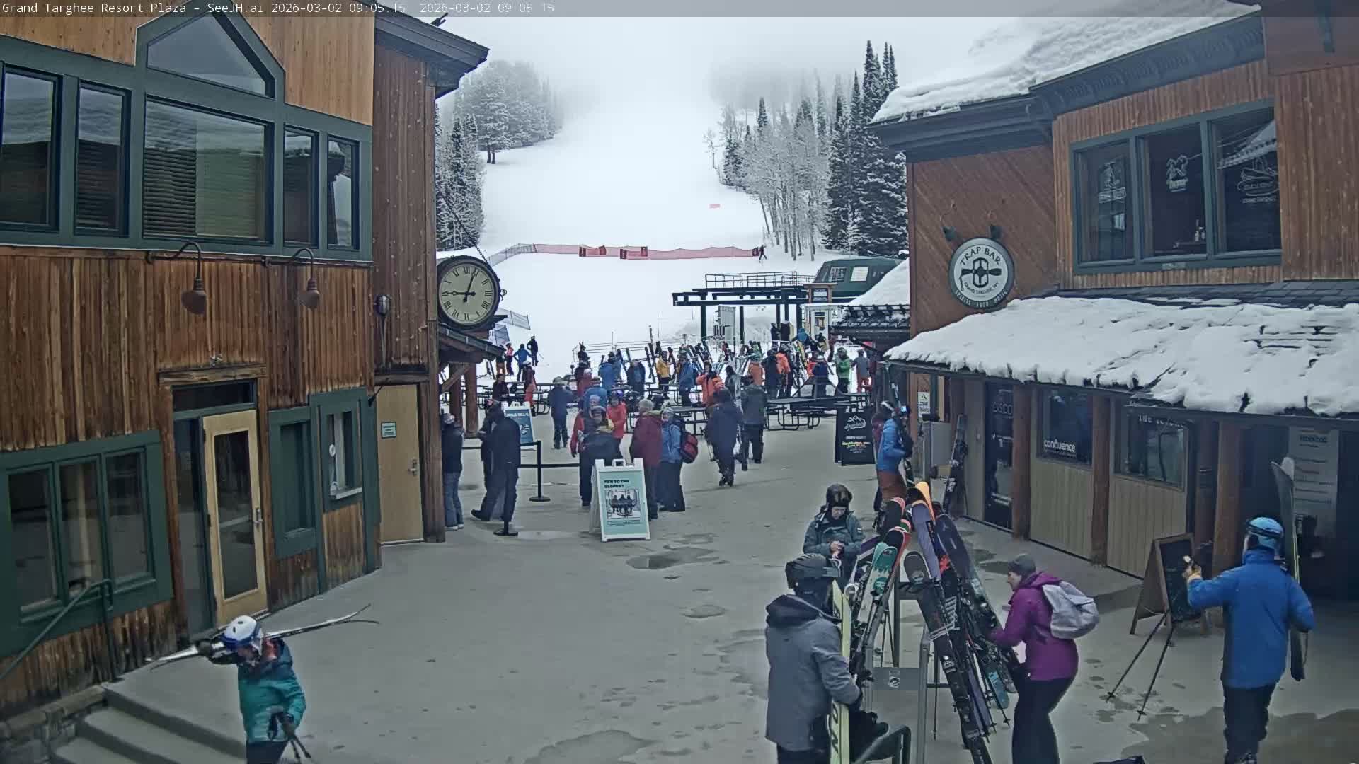 Alta, Freds Mountain Grand Targhee Resort Plaza Live Cam  -Alta, Teton, Wyoming, USA