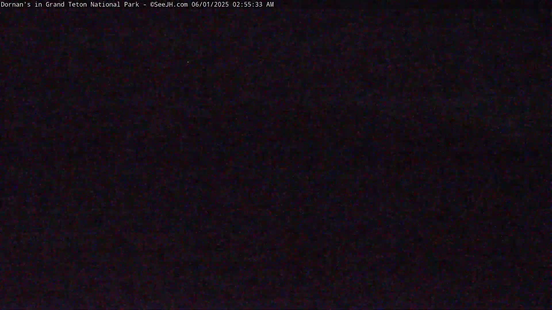 The image shows a completely dark, nighttime scene.