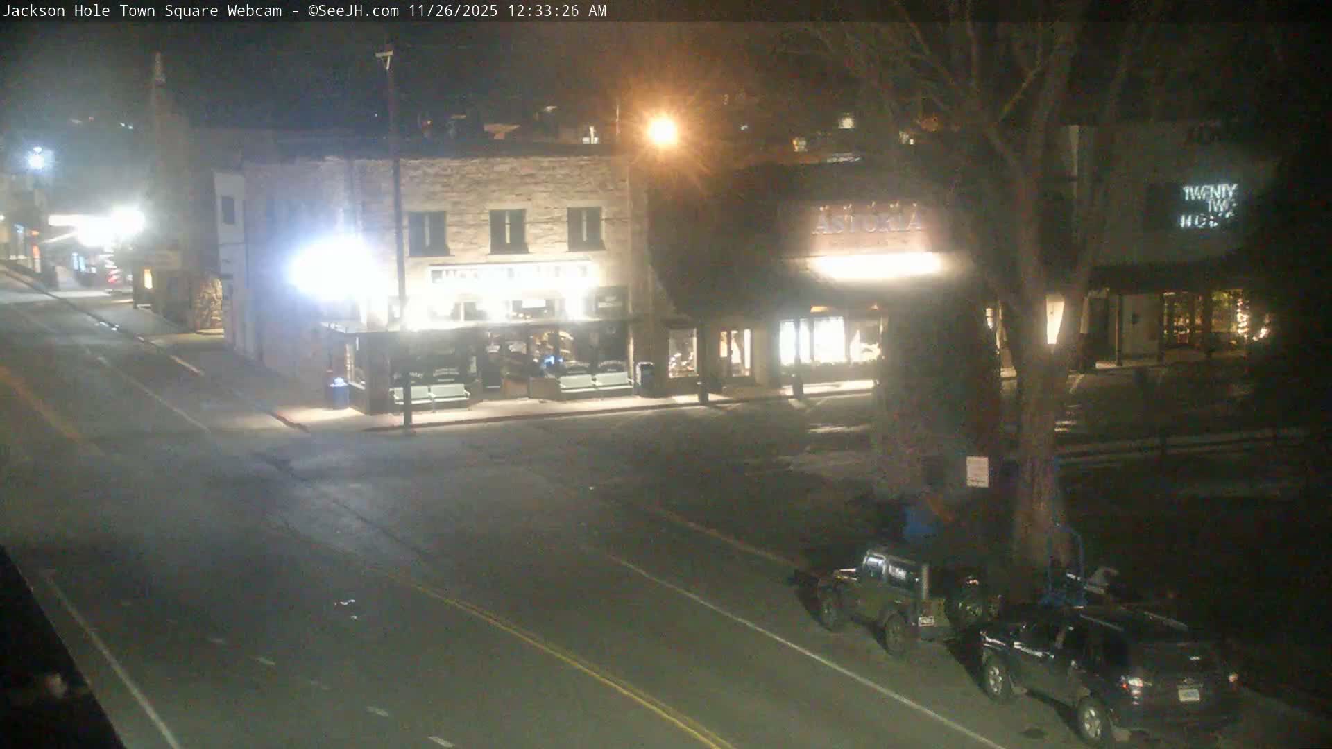 Jackson Hole, Jackson Town Center Square PTZ Live Cam - Jackson, Teton, Wyoming, USA