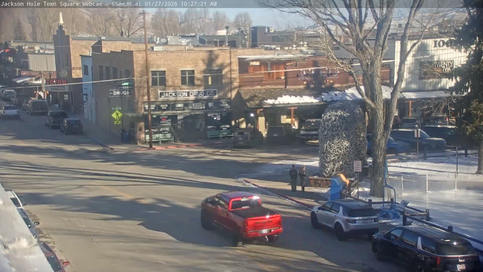 Jackson Hole, Jackson Town Center Square PTZ Live Cam - Jackson, Teton, Wyoming, USA