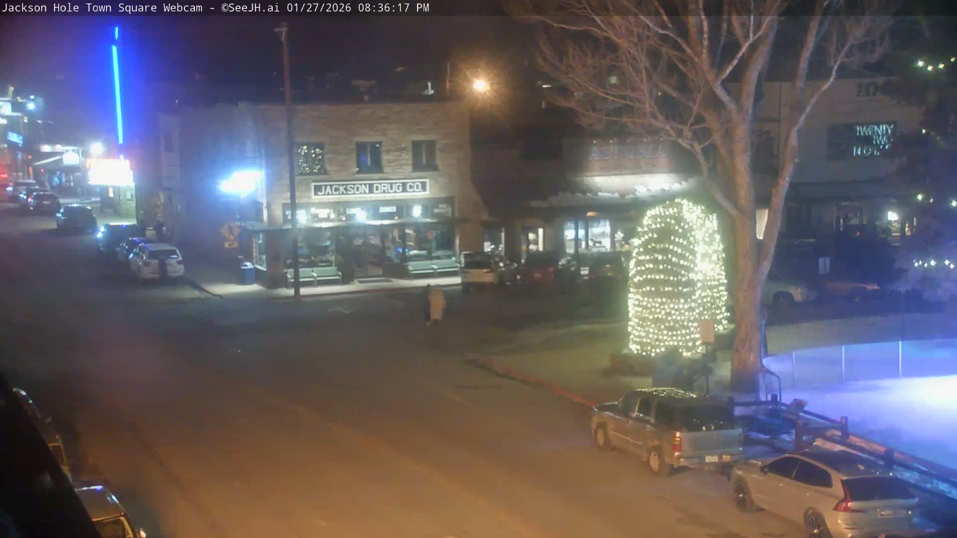 Jackson Hole, Jackson Town Center Square PTZ Live Cam - Jackson, Teton, Wyoming, USA