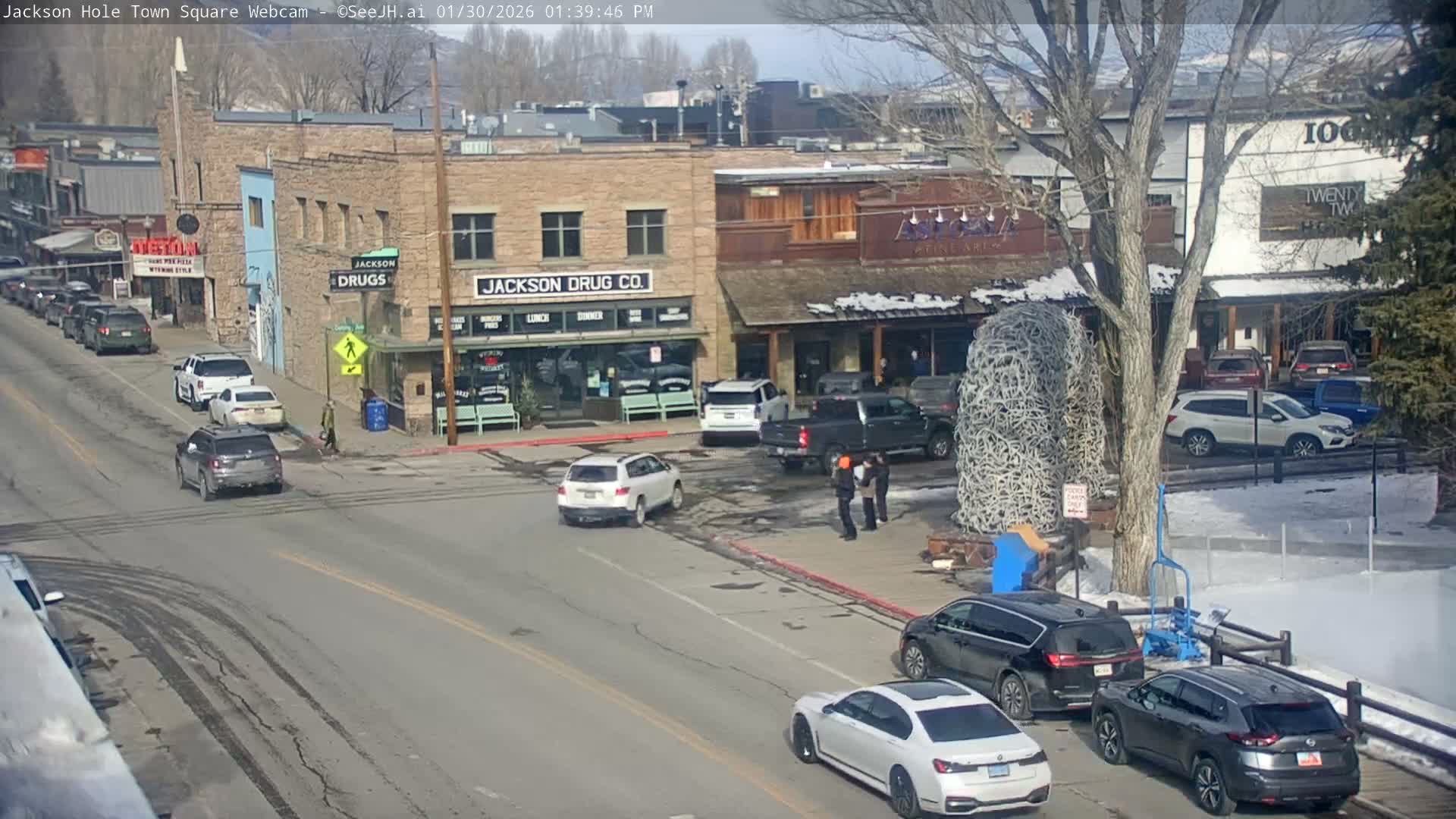 Jackson Hole, Jackson Town Center Square PTZ Live Cam - Jackson, Teton, Wyoming, USA