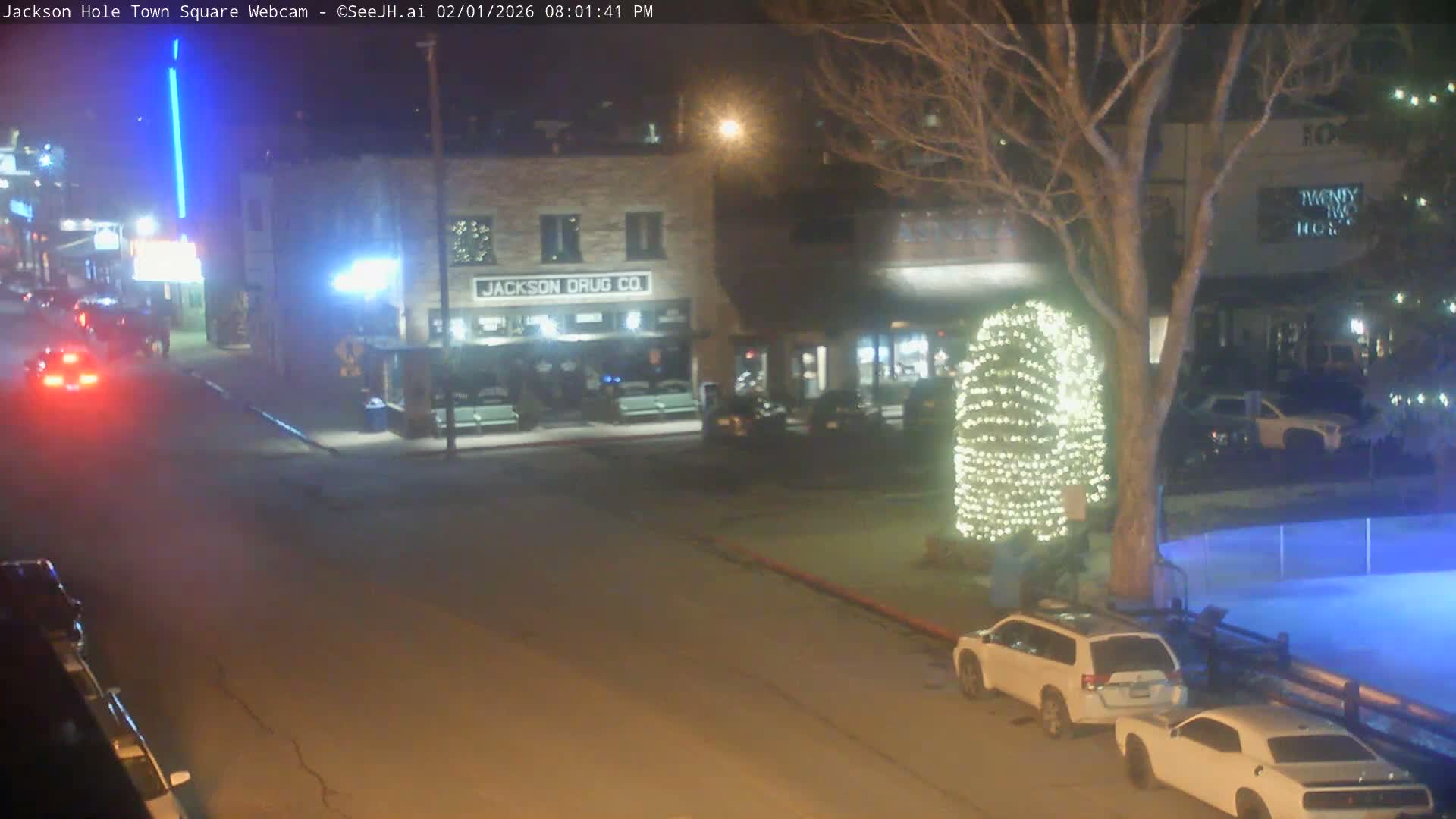 Jackson Hole, Jackson Town Center Square PTZ Live Cam - Jackson, Teton, Wyoming, USA