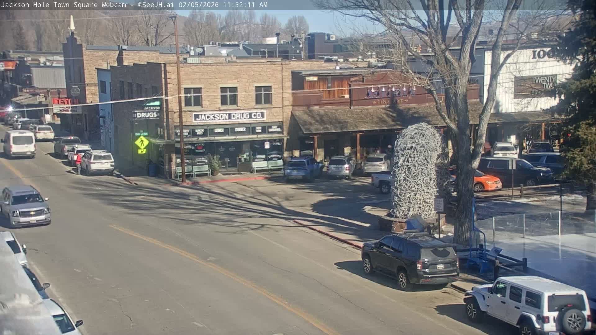 Jackson Hole, Jackson Town Center Square PTZ Live Cam - Jackson, Teton, Wyoming, USA