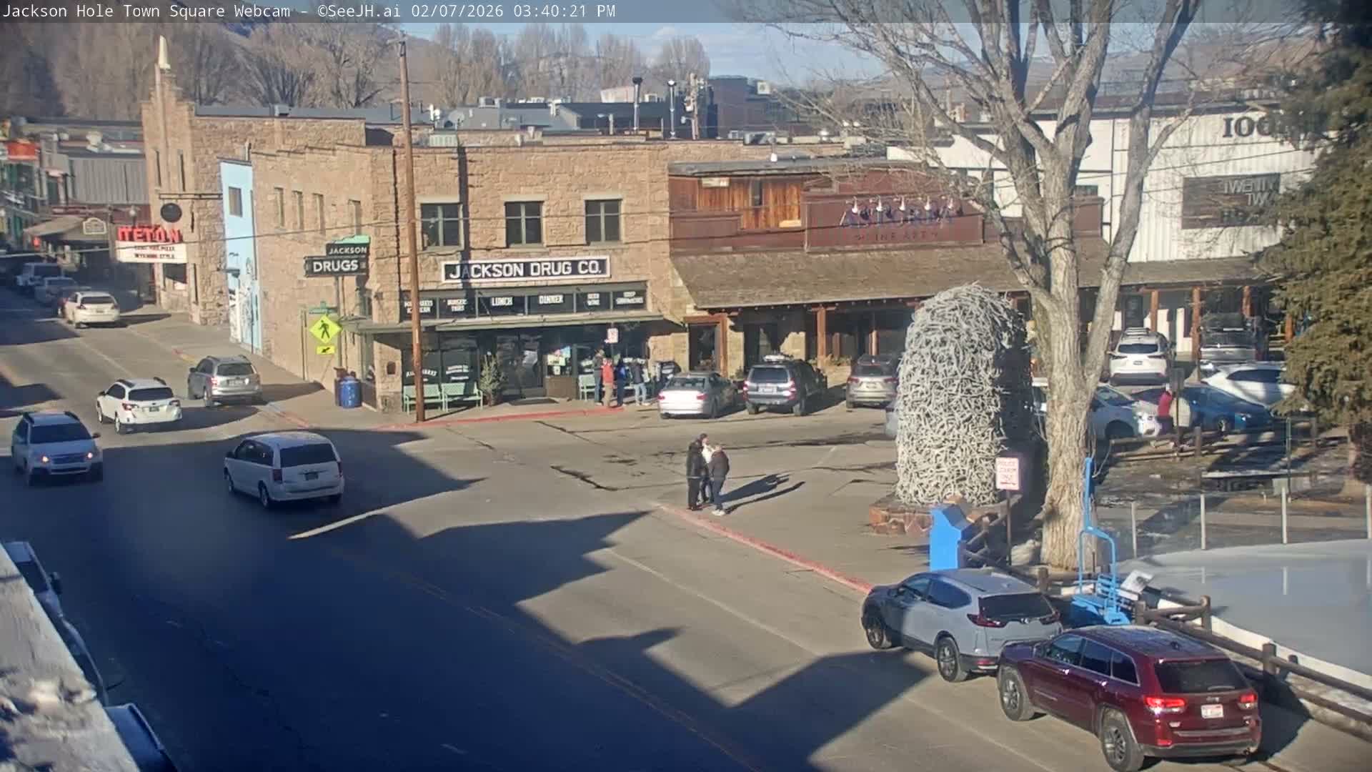 Jackson Hole, Jackson Town Center Square PTZ Live Cam - Jackson, Teton, Wyoming, USA