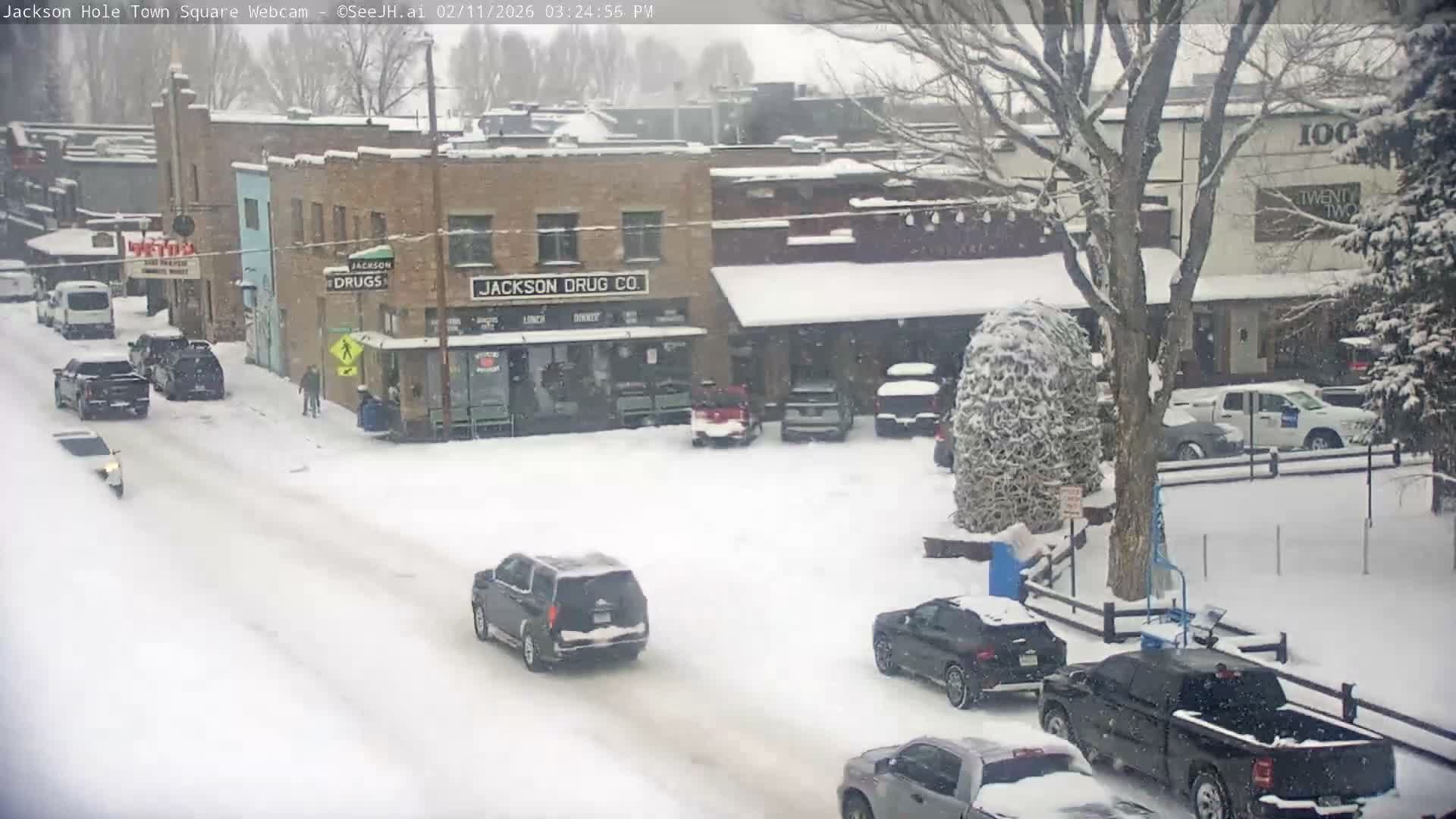 Jackson Hole, Jackson Town Center Square PTZ Live Cam - Jackson, Teton, Wyoming, USA