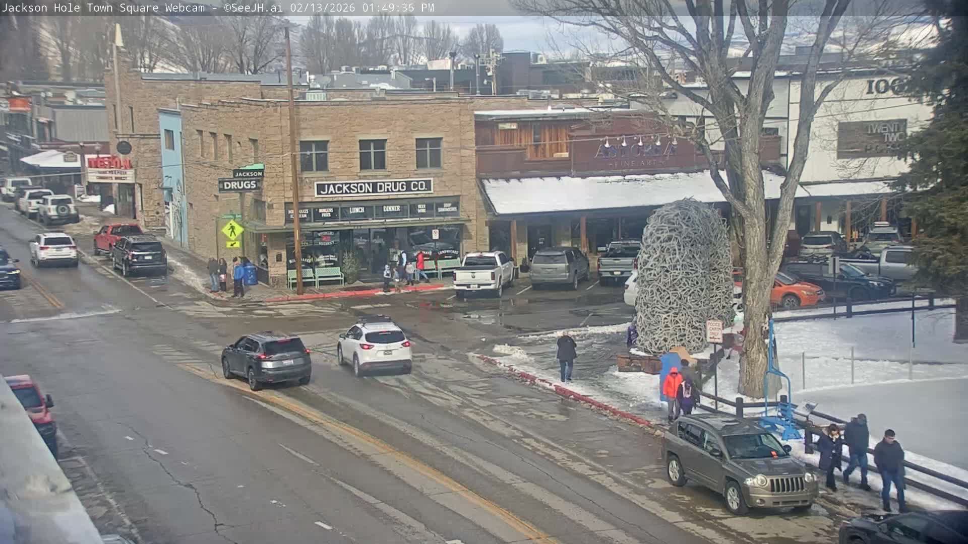 Jackson Hole, Jackson Town Center Square PTZ Live Cam - Jackson, Teton, Wyoming, USA