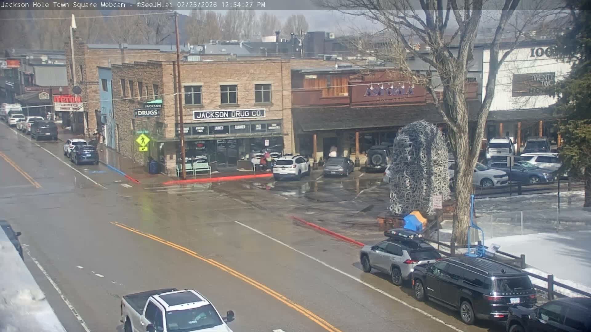 Jackson Hole, Jackson Town Center Square PTZ Live Cam - Jackson, Teton, Wyoming, USA