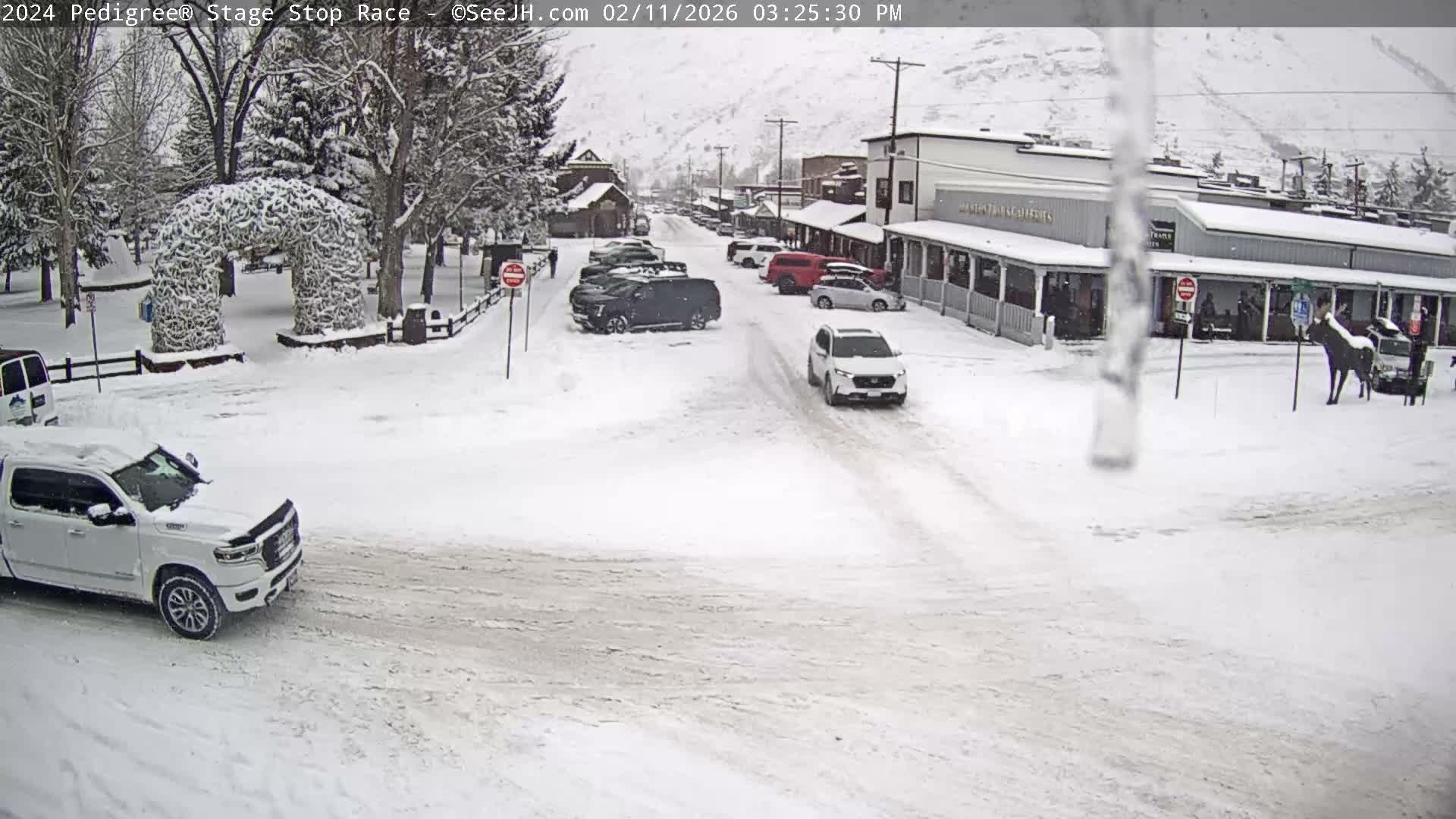 Jackson Hole's Elk Antler Arch Live Cam - Jackson, Teton, Wyoming, USA