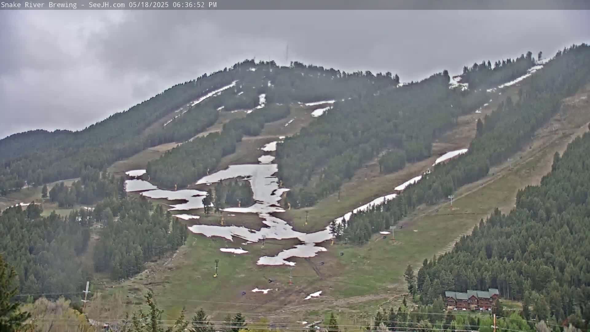 Snow King Mountain View from Jackson Town Live Cam - Jackson, Teton, Wyoming, USA