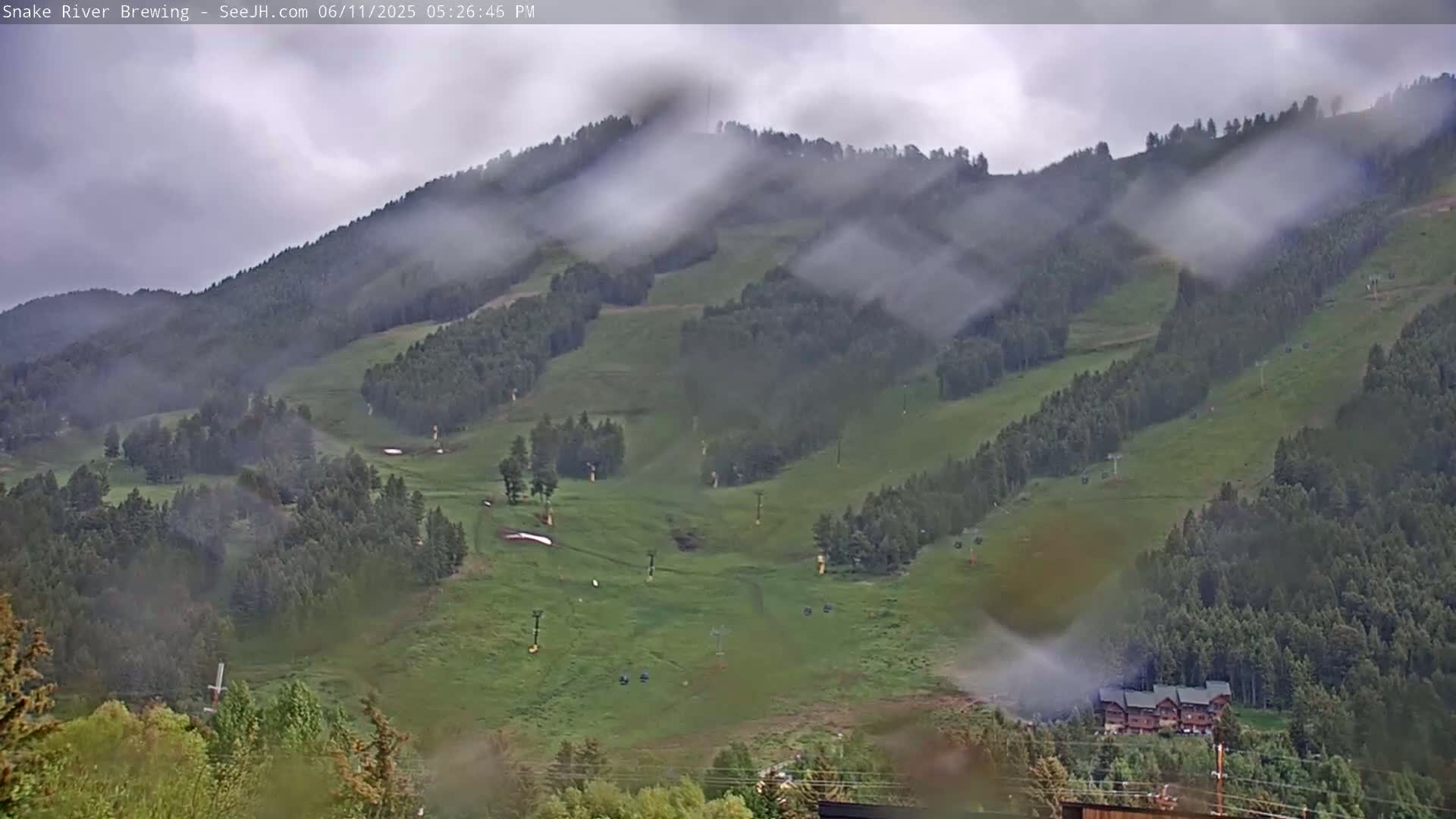 Snow King Mountain View from Jackson Town Live Cam - Jackson, Teton, Wyoming, USA